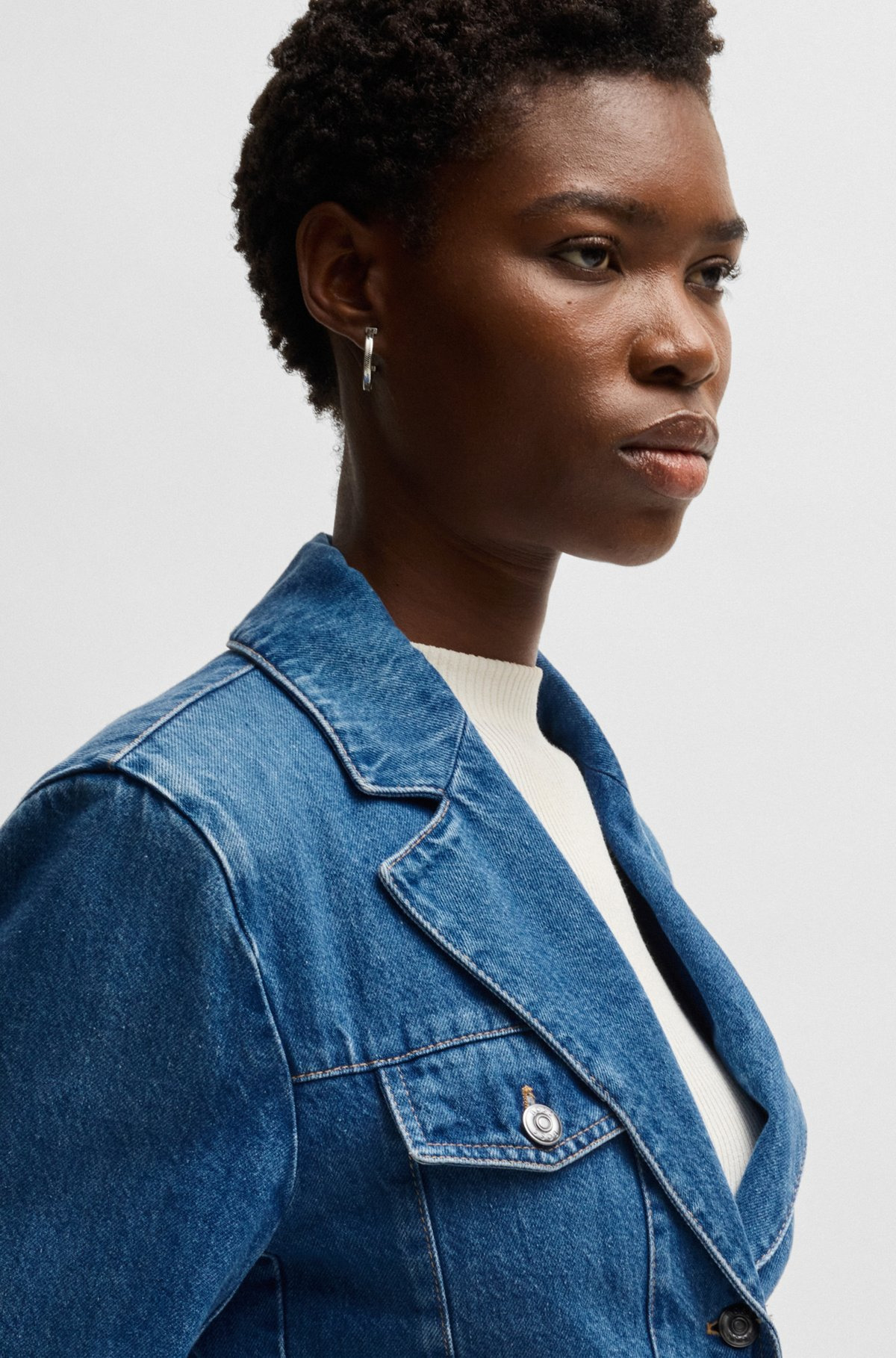 SLIM-FIT BLAZER IN BLUE SELVEDGE DENIM - 5