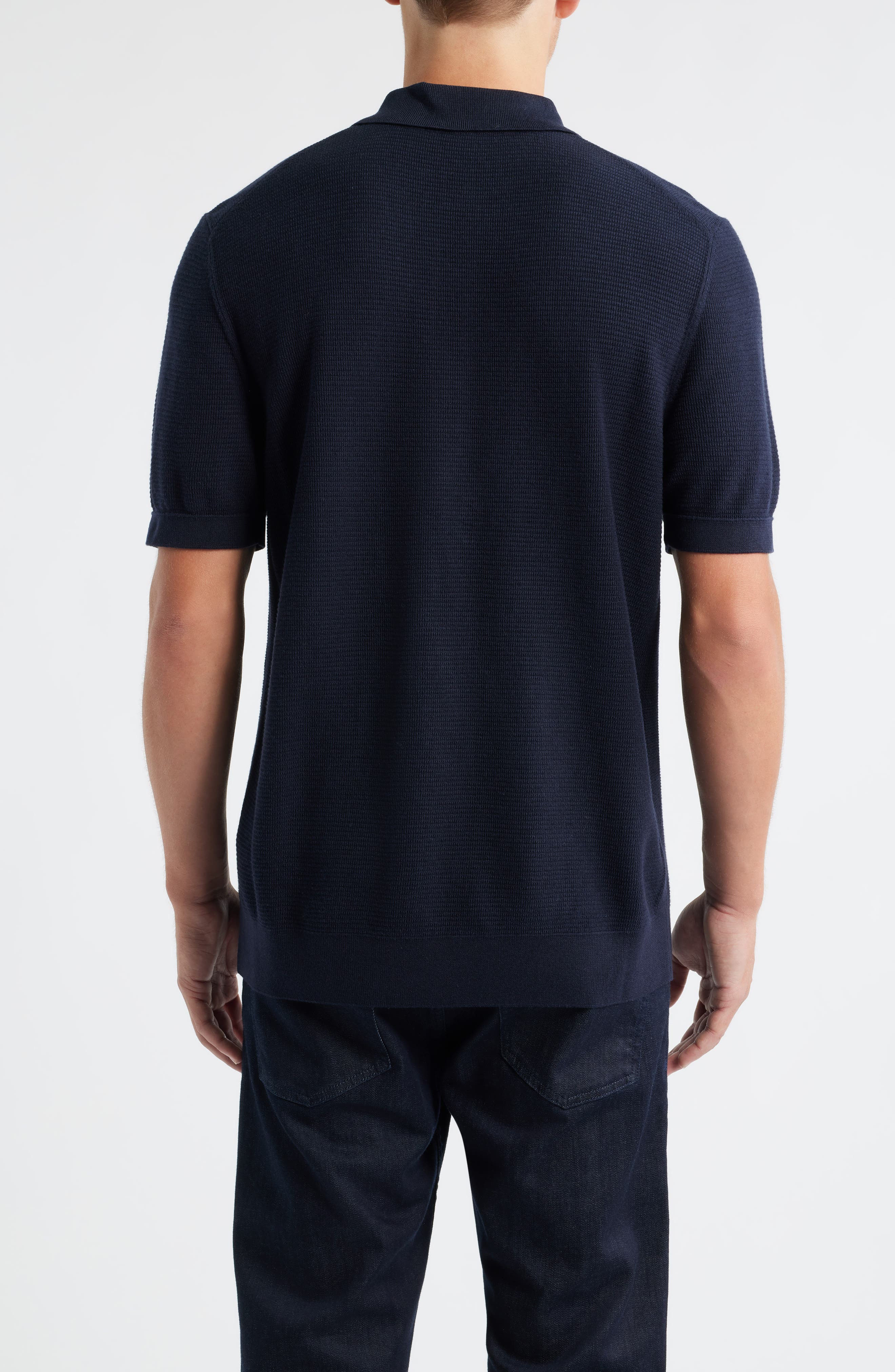 BOSS Iannotti Cotton Blend Polo in Dark Blue at Nordstrom - 2