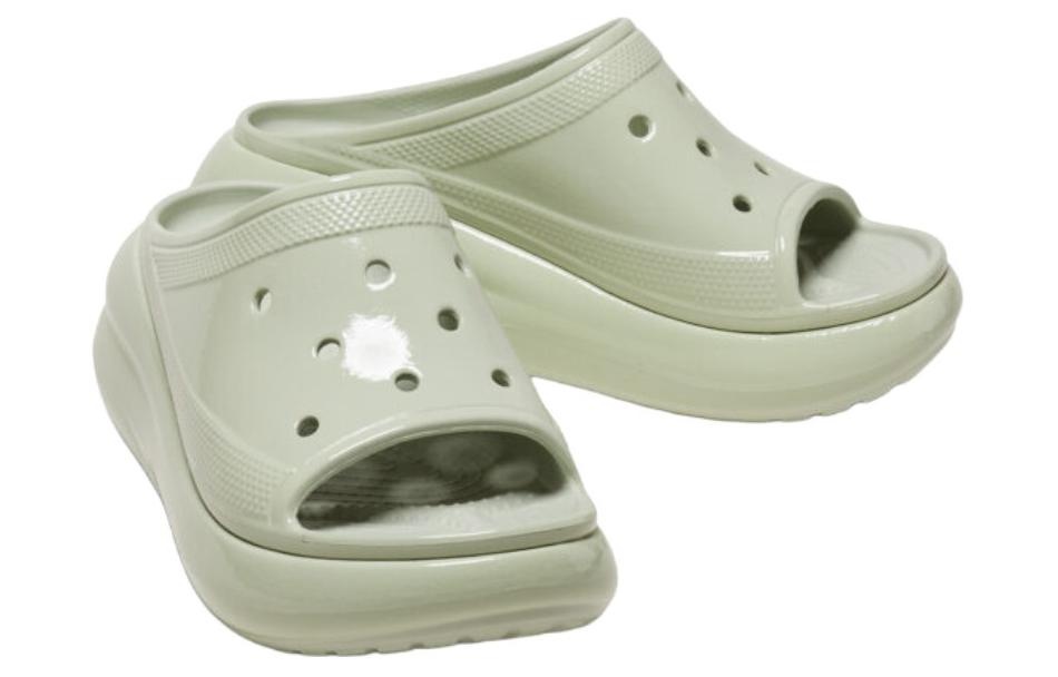 (WMNS) Crocs Crush High Shine Slides 'Light Green' 209648-3VS - 4