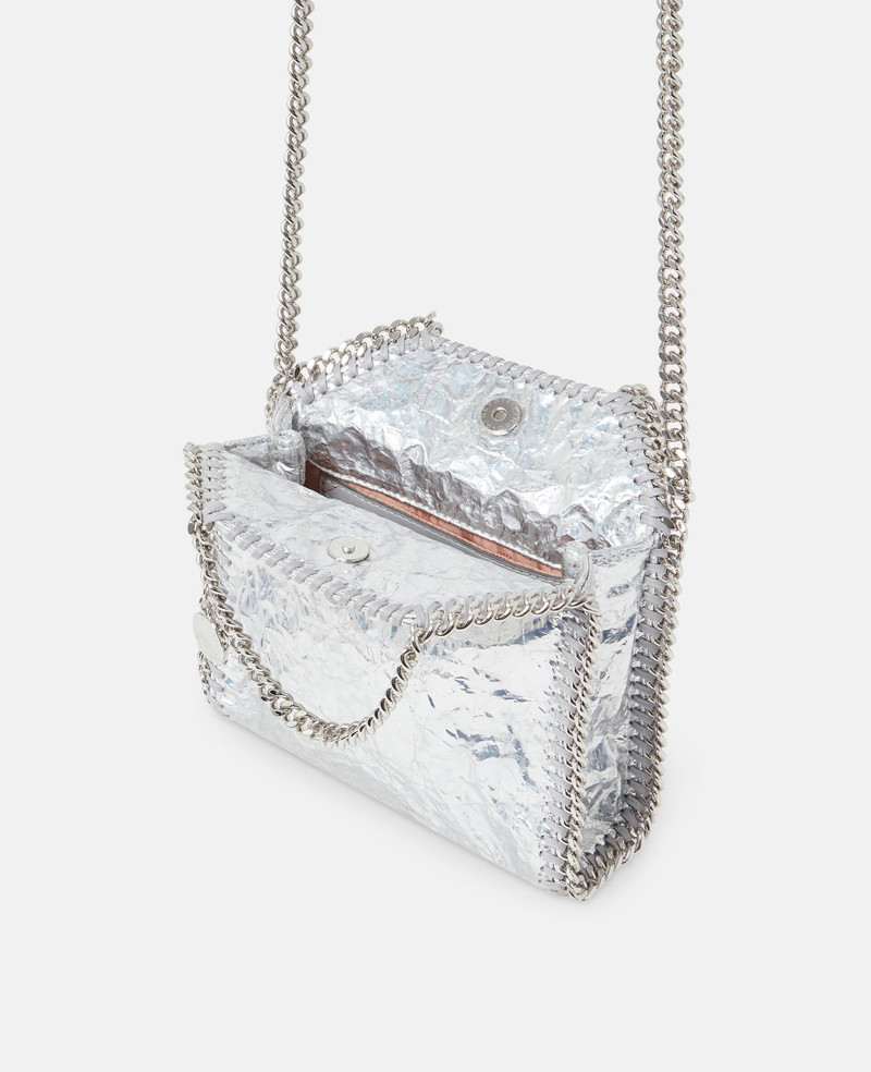 Stella McCartney Cracked Metallic Falabella Tiny Tote Bag outlook