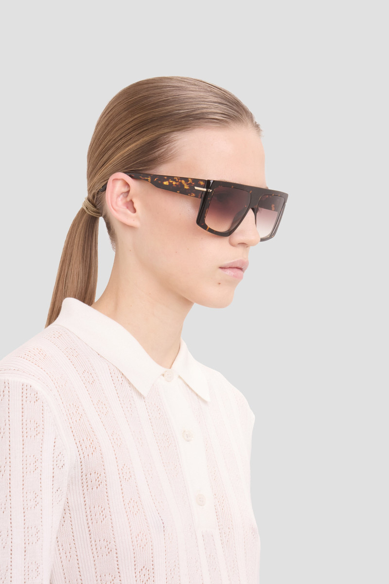 Victoria Beckham Oversized Flat Top Frame In Havana outlook
