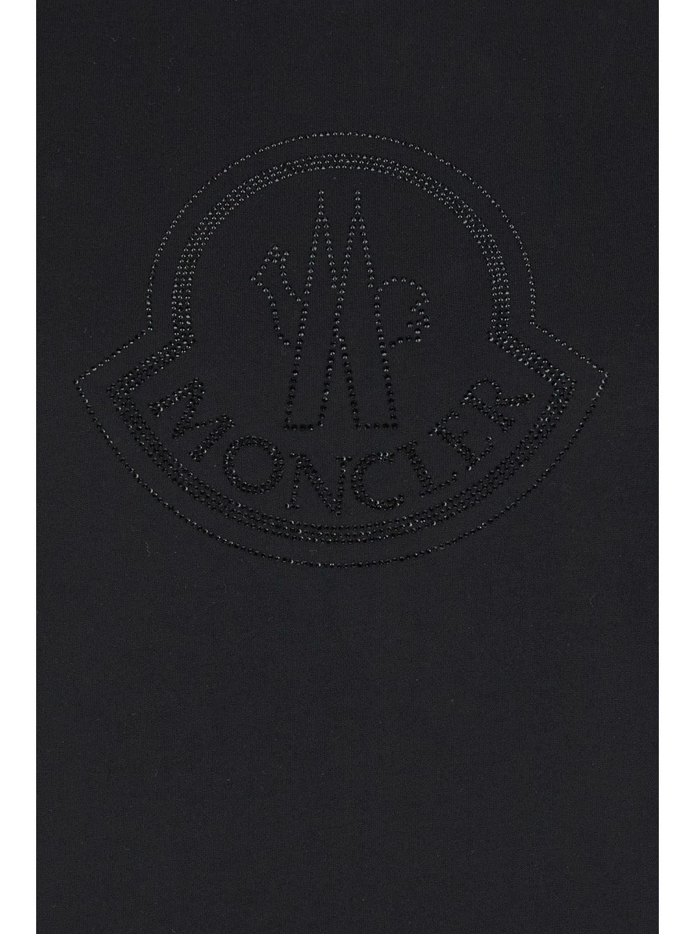 Moncler Women Black T-Shirt With Rhinestone Logo In Cotton Woman - 3