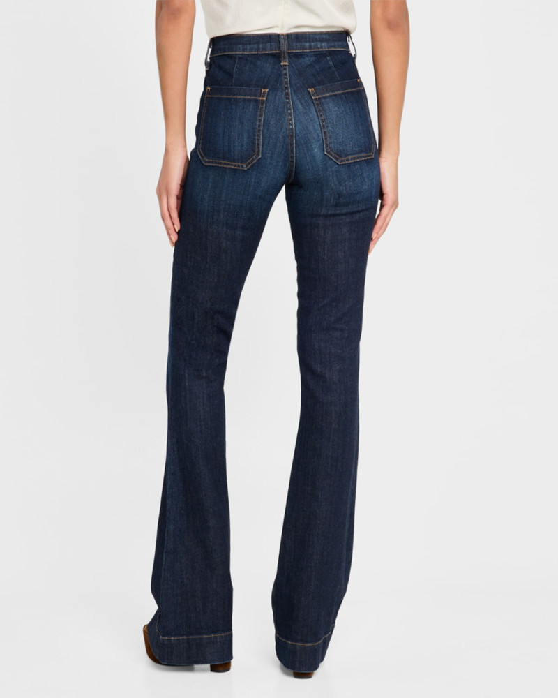 Cindy High-Rise Flare Stretch Denim Jeans 4