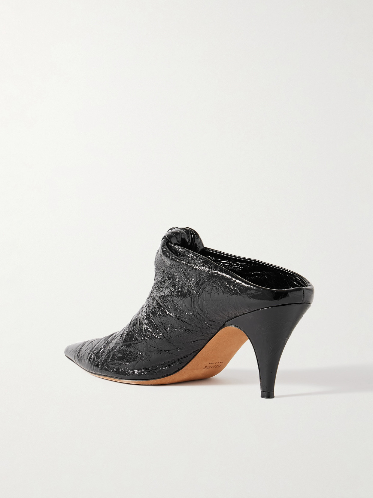 Rowan Knotted Crinkled-leather Mules - 3