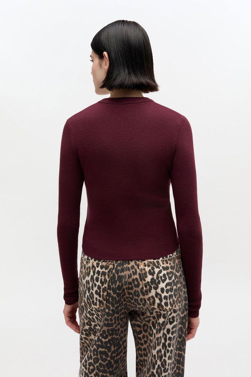 RIBBED V-NECK CARDIGAN 4