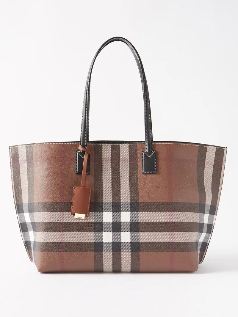 Checked canvas tote bag - 2