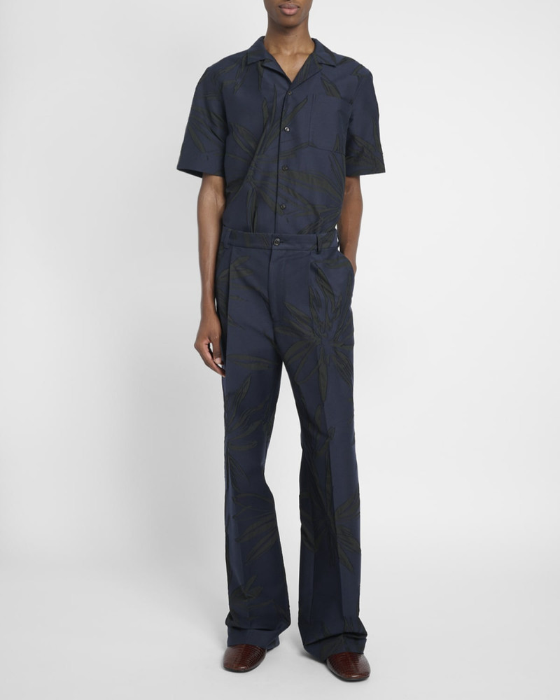 Dries Van Noten Men's Penrud Floral Wide-Leg Pleated Pants outlook