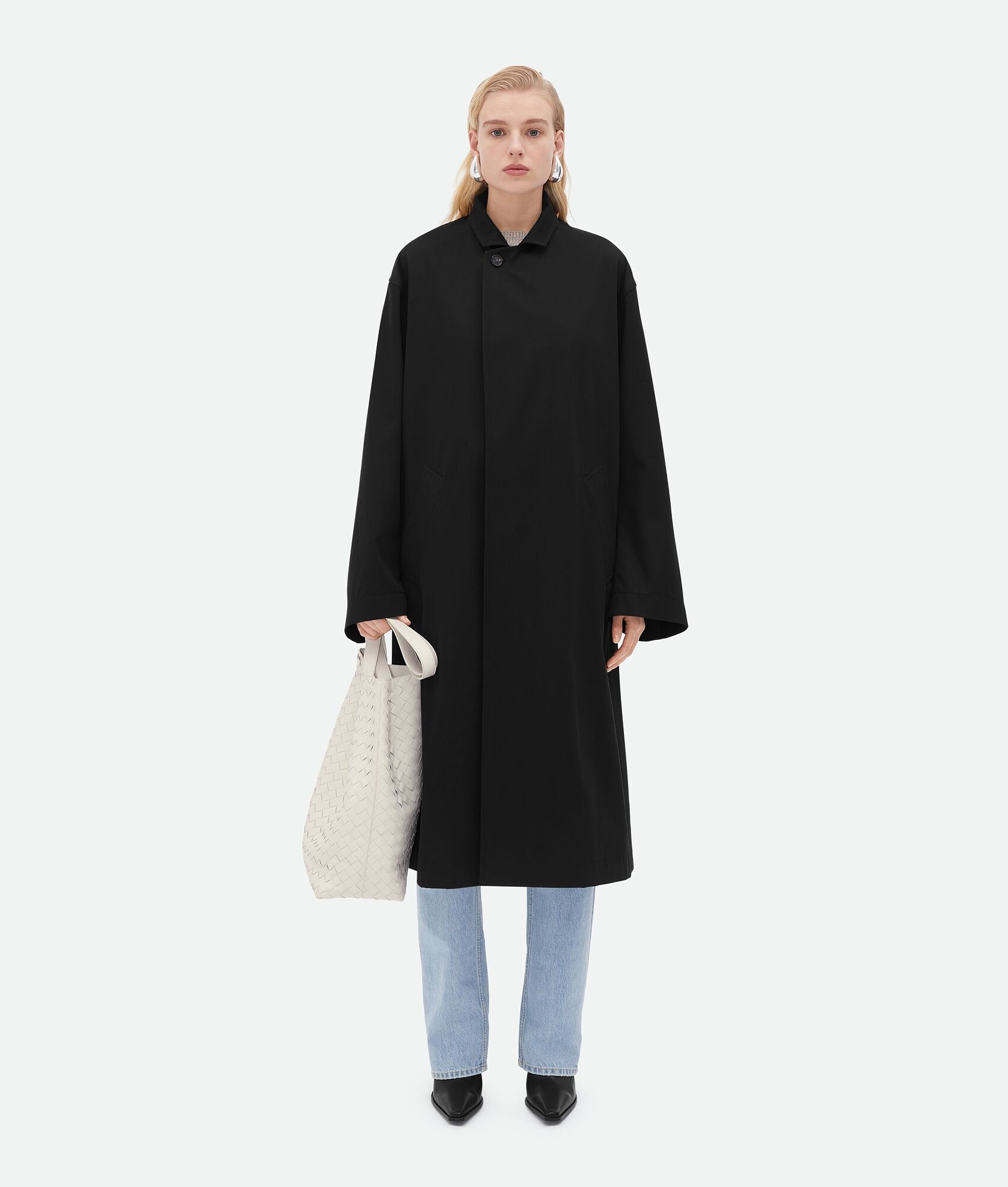 Oversized Fit Cotton Twill Coat - 4