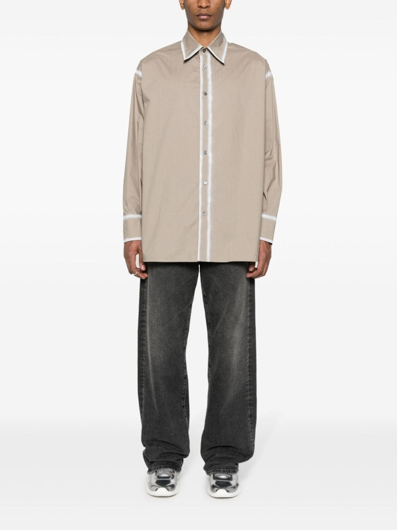 MM6 Maison Margiela contrasting-trim poplin shirt outlook
