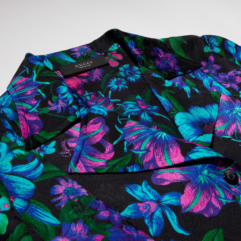Printed silk jacquard chemisier dress 6