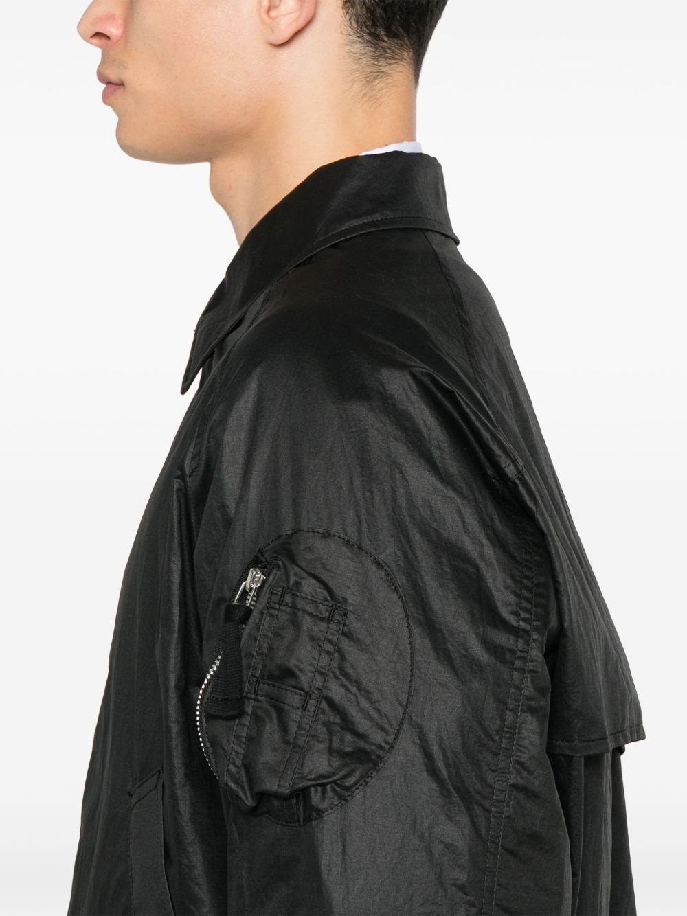 crinkled-finish bomber jacket - 5