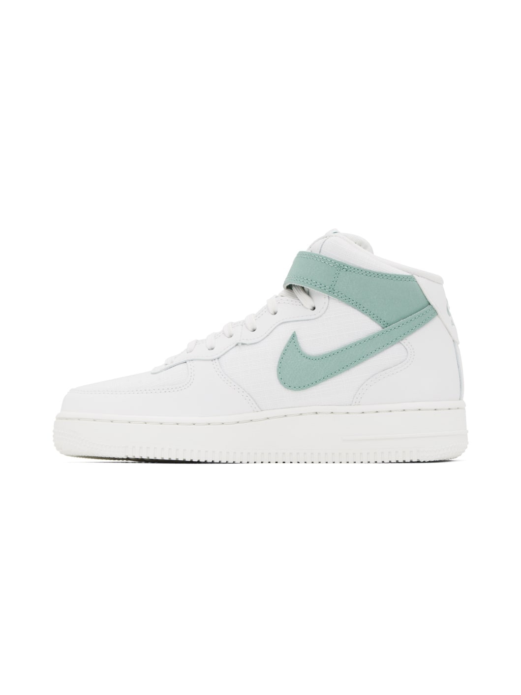 White & Green Air Force 1 '07 Mid Sneakers - 3