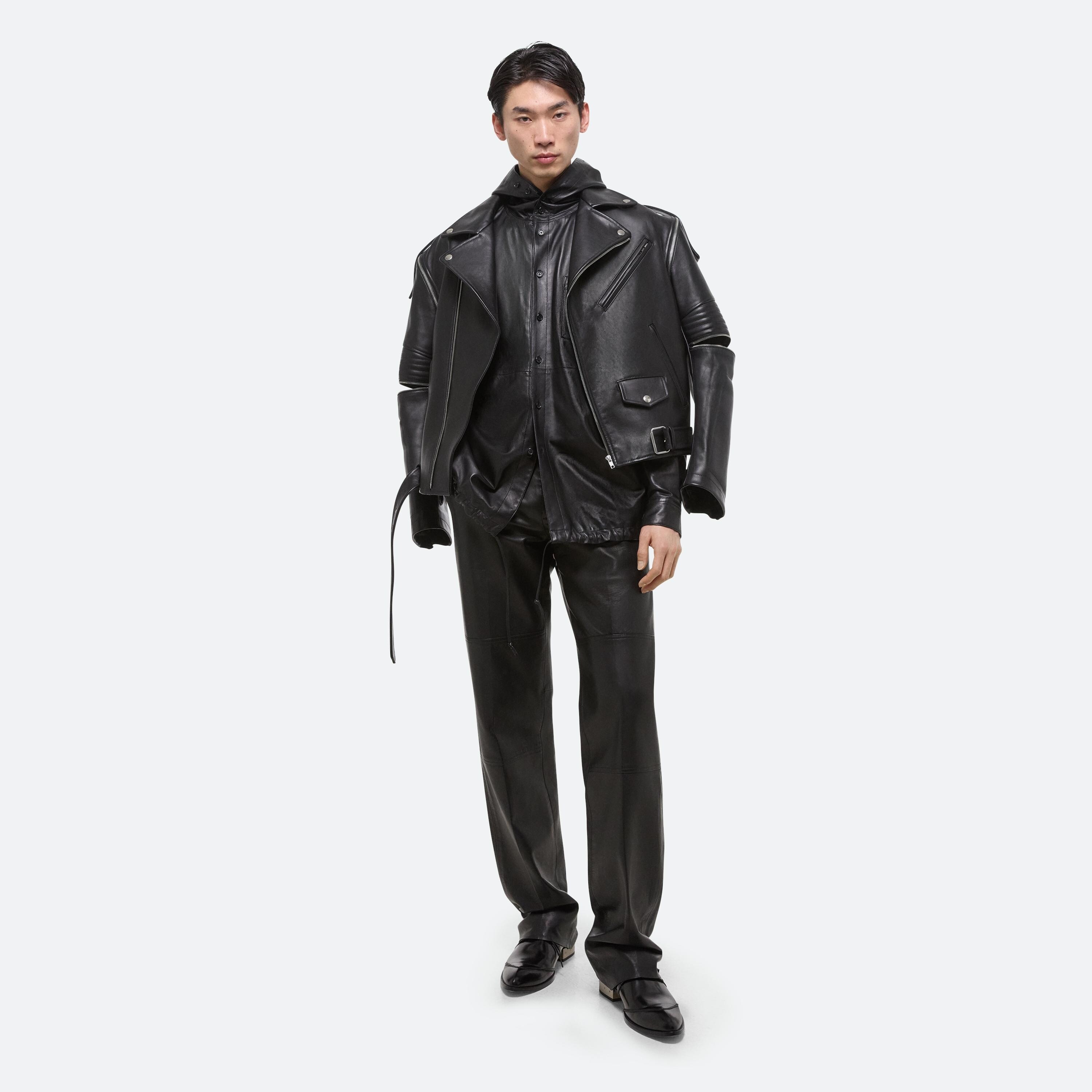 LEATHER HOODIE SHIRT - 2