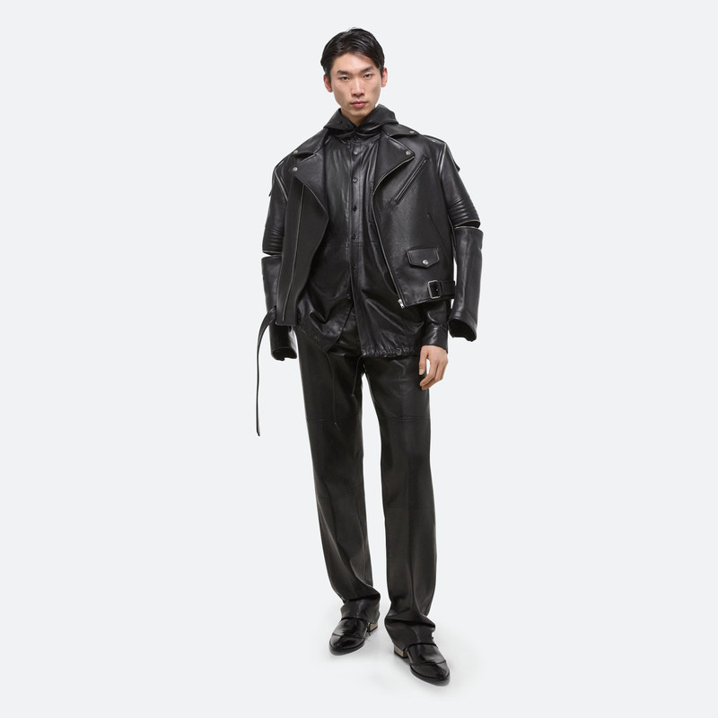 Helmut Lang LEATHER HOODIE SHIRT outlook