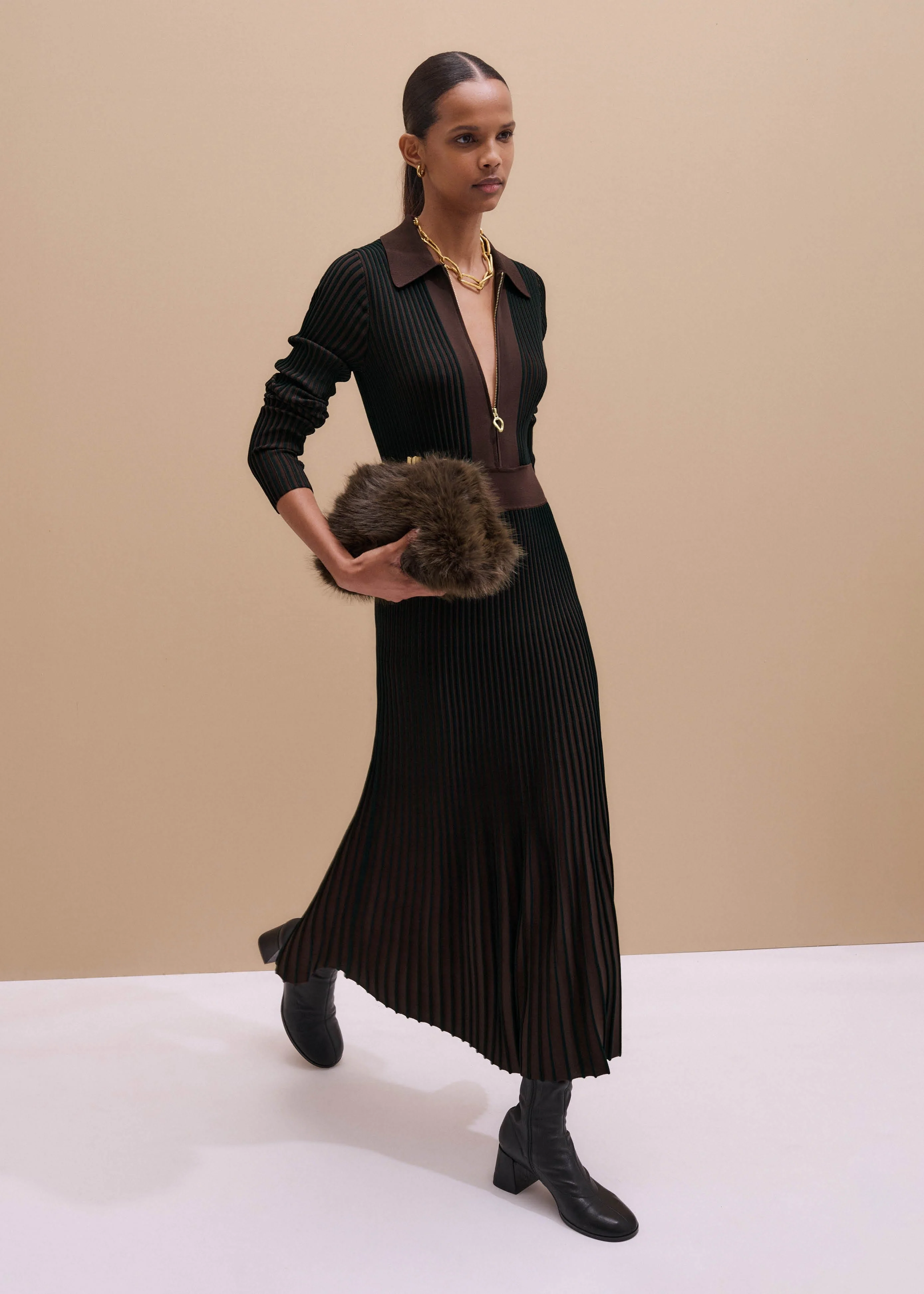 Collared Maxi Dress - 1