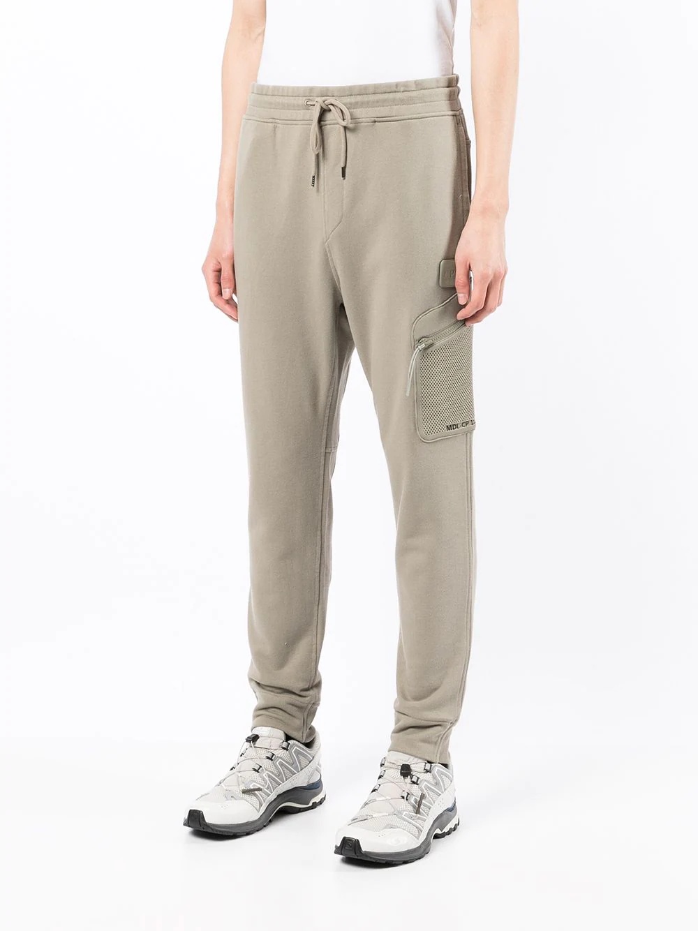 logo patch tapered track pants - 3