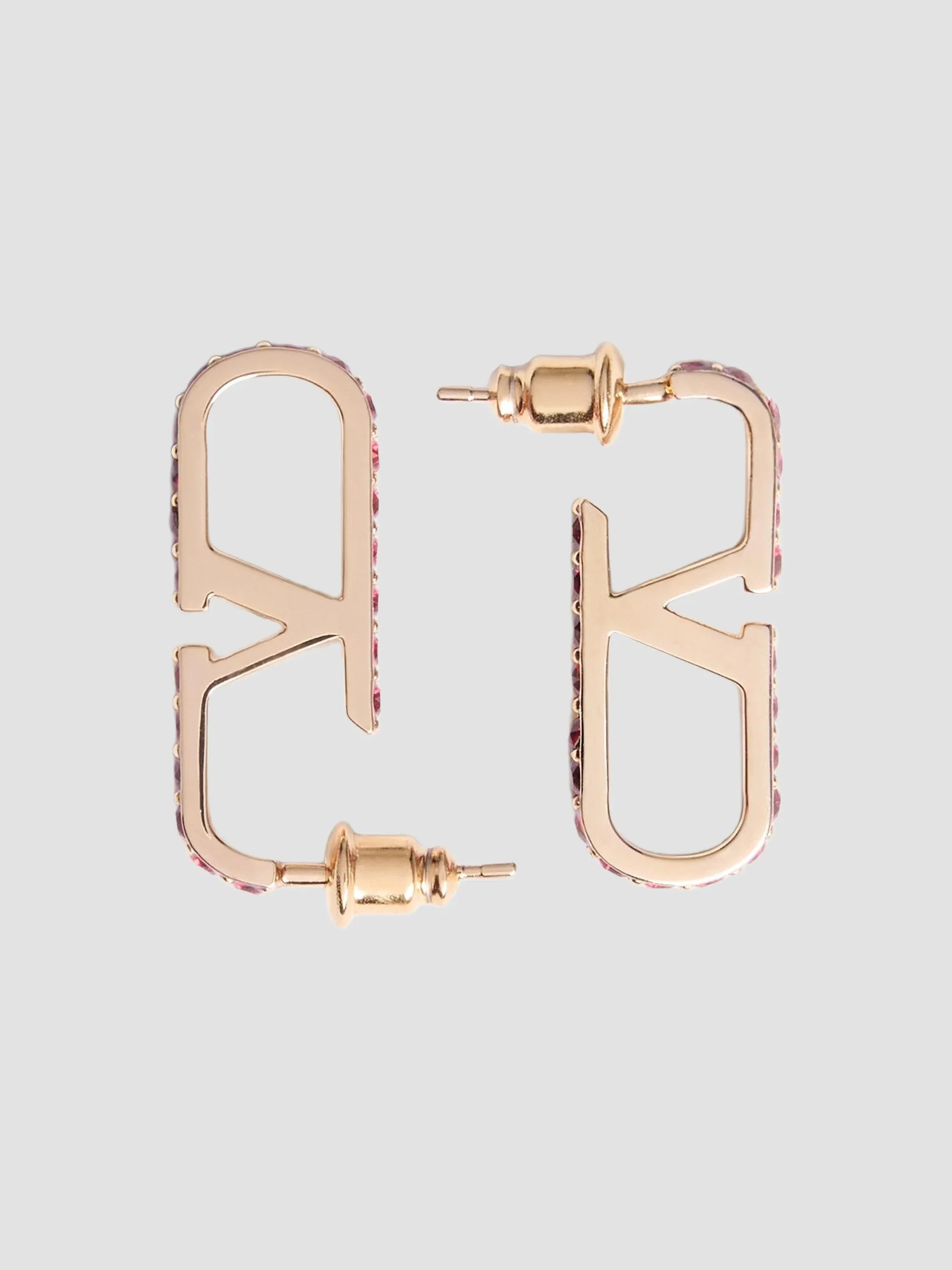 Women's VLogo Signature Earrings in Metal with Swarovski Crystals - Gold Multicolor - 1