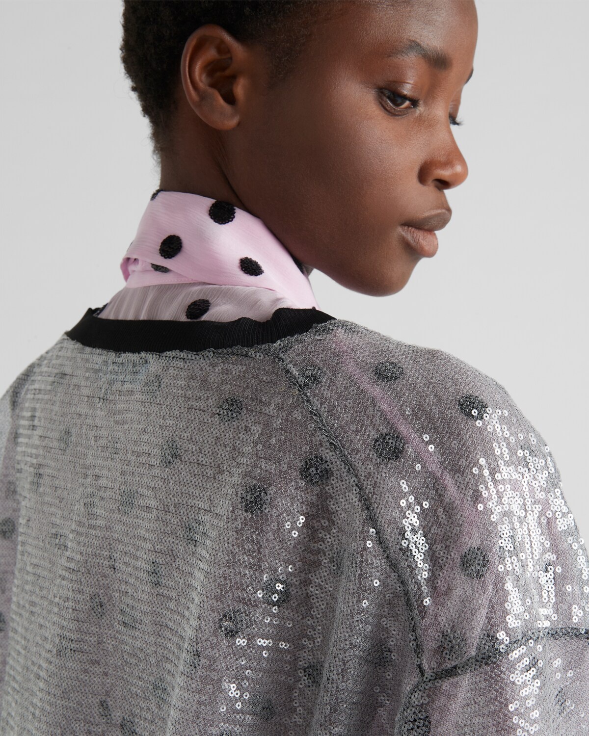 Sequin-embroidered tulle cardigan - 4