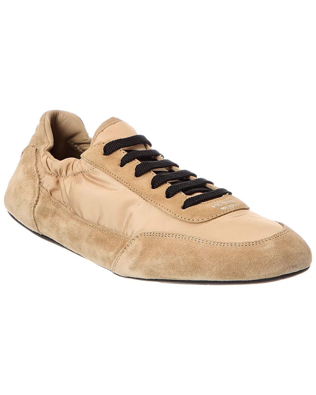 Prada Collapse Nylon & Suede Sneaker - 1