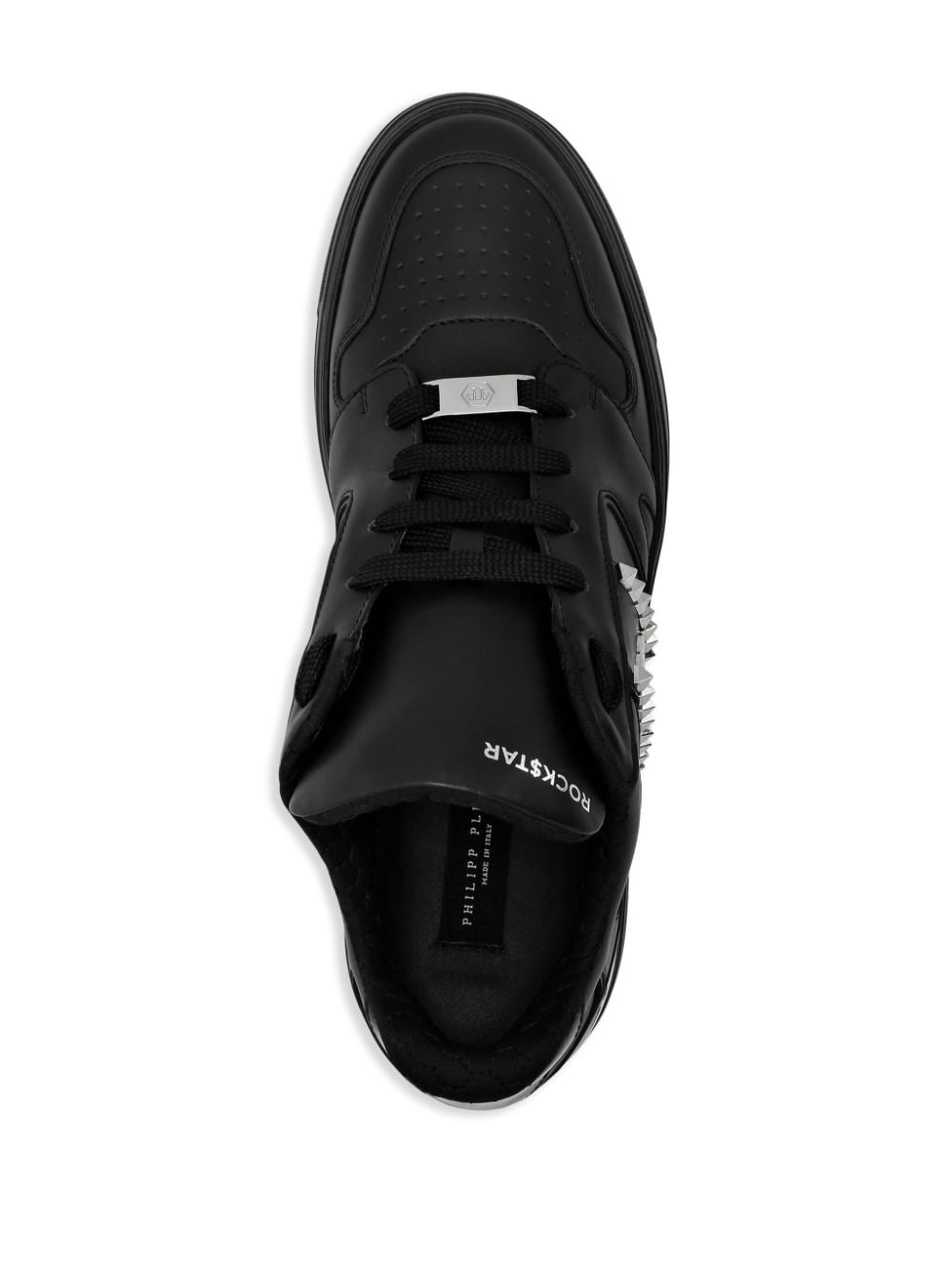 stud-embellished leather sneakers - 3