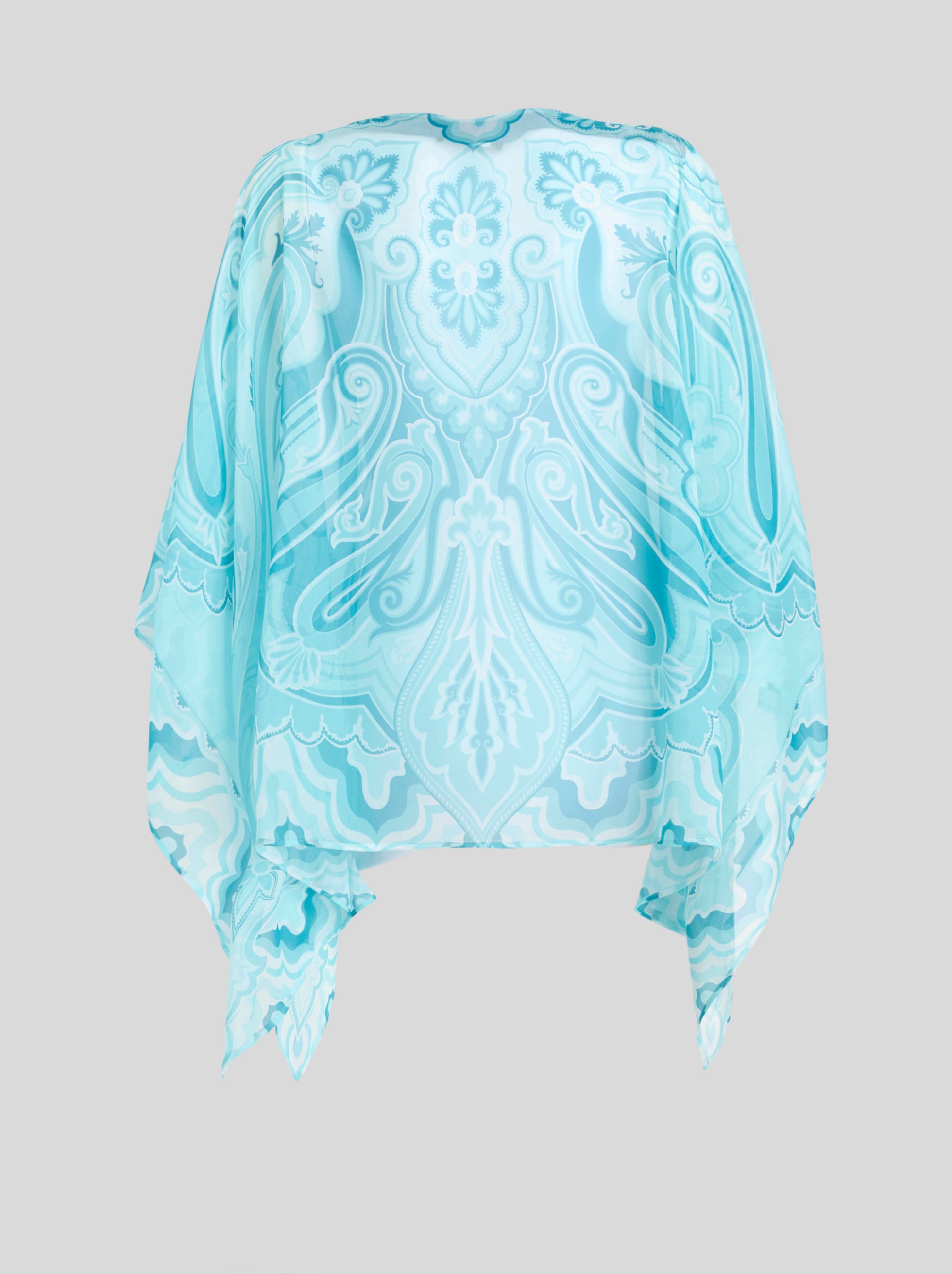 PAISLEY PATTERN SILK PONCHO - 2