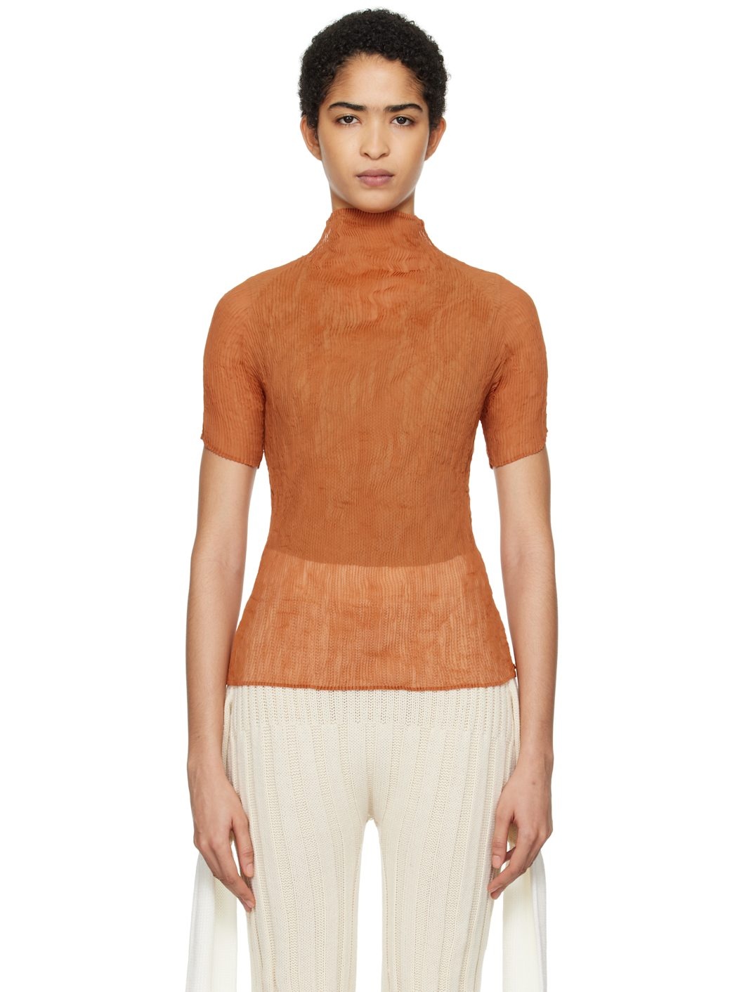 Orange Chiffon Twist 3 T-shirt - 1
