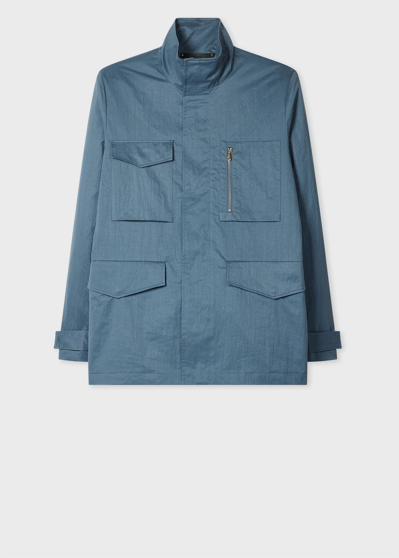 Light Blue Peached Nylon-Blend Field Jacket 1