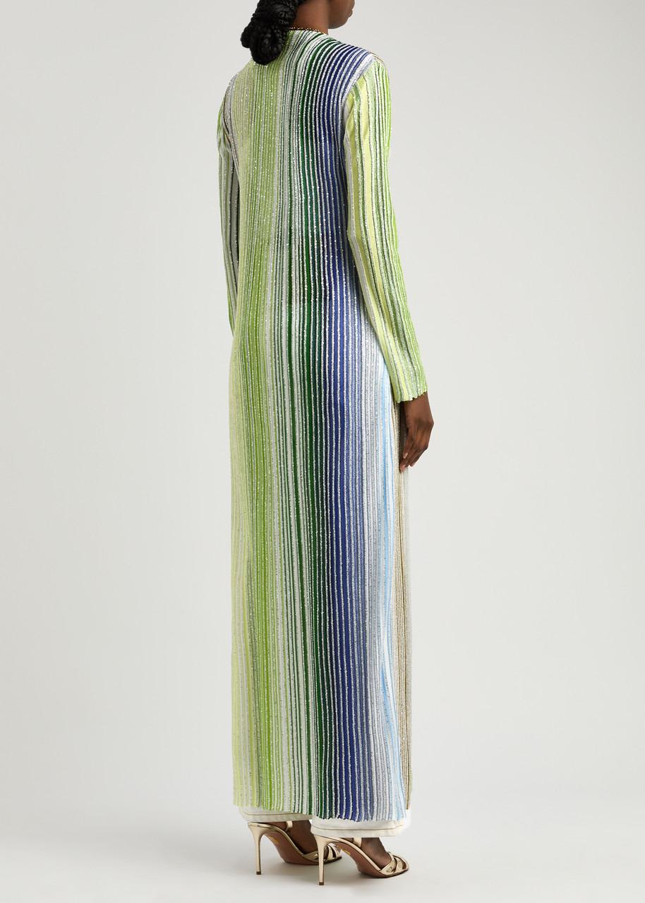 Missoni Striped-intarsia Embellished Metallic-knit Cardigan - 3