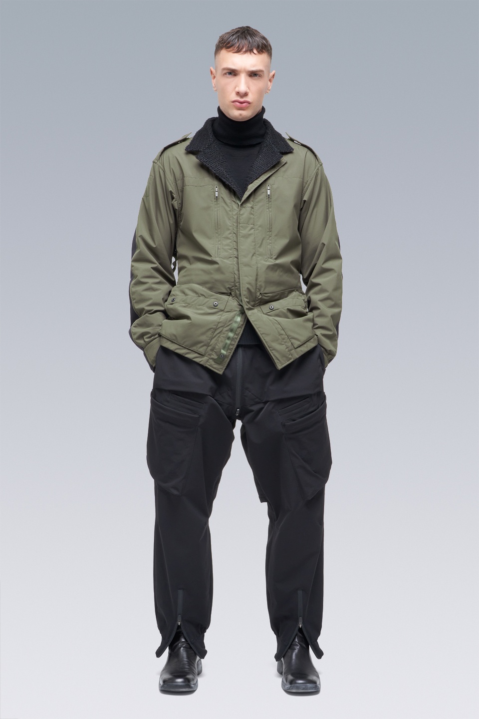 J3-HY Hybrid Construction Windstopper® Polartec® Alpha® / Powerstretch® Modular Jacket RAF Green/Bla - 1