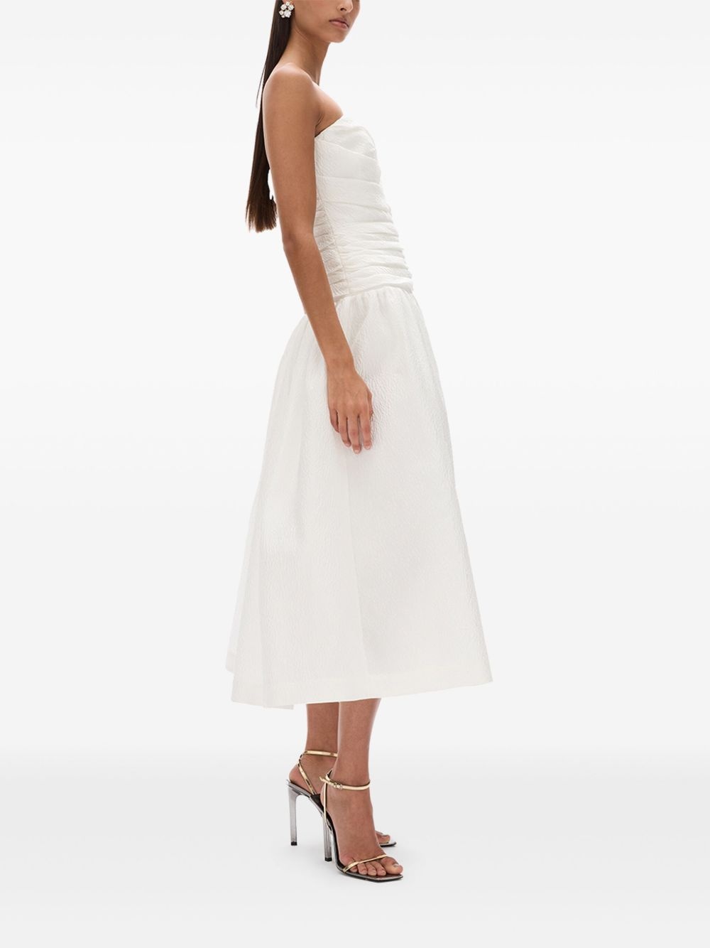 strapless ruched dress - 3