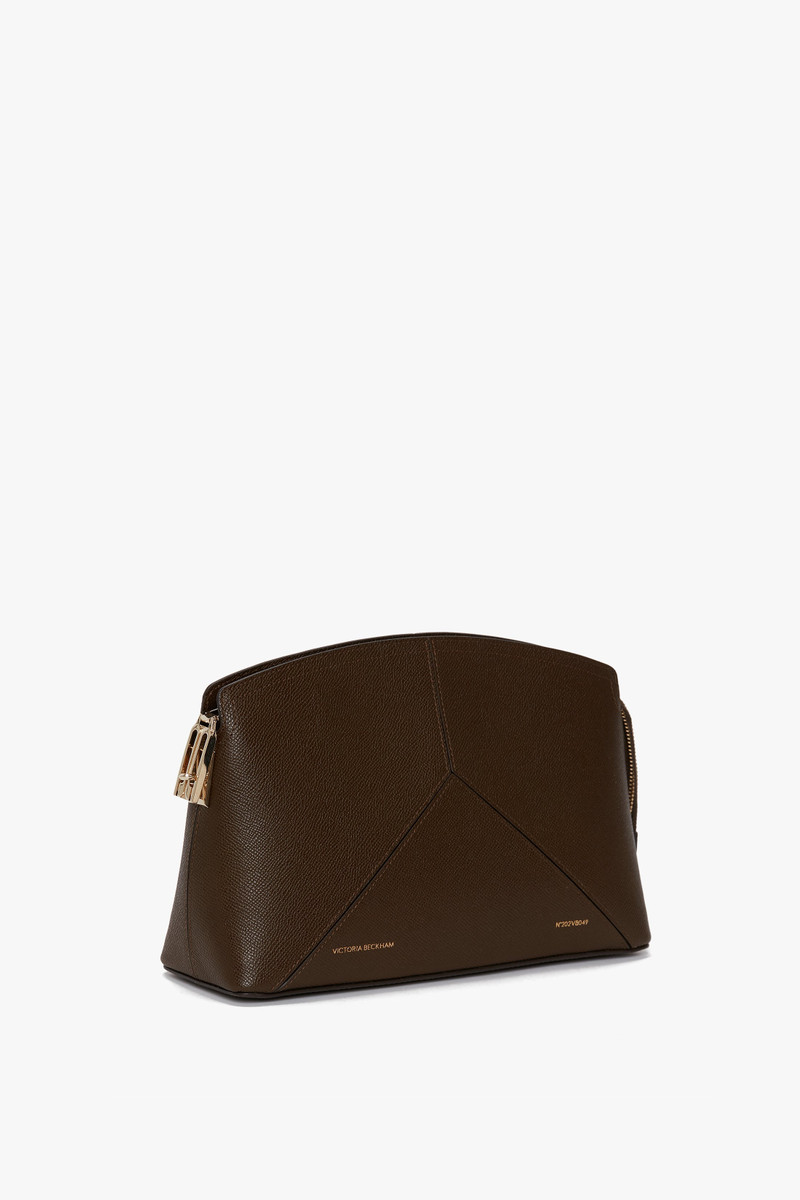 Victoria Clutch Bag In Khaki Leather 2