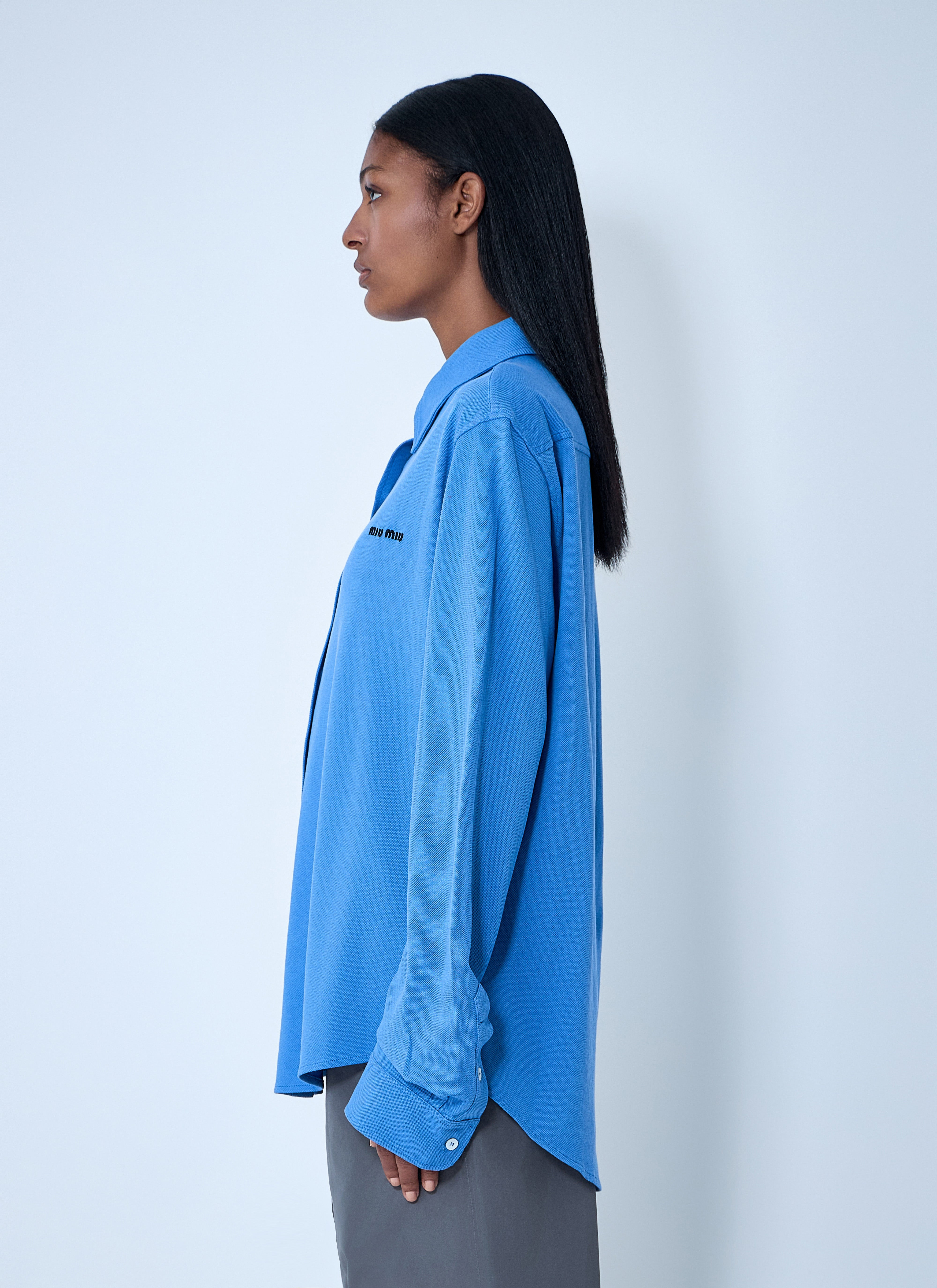 Miu Miu Women Logo Motif Shirt - 3