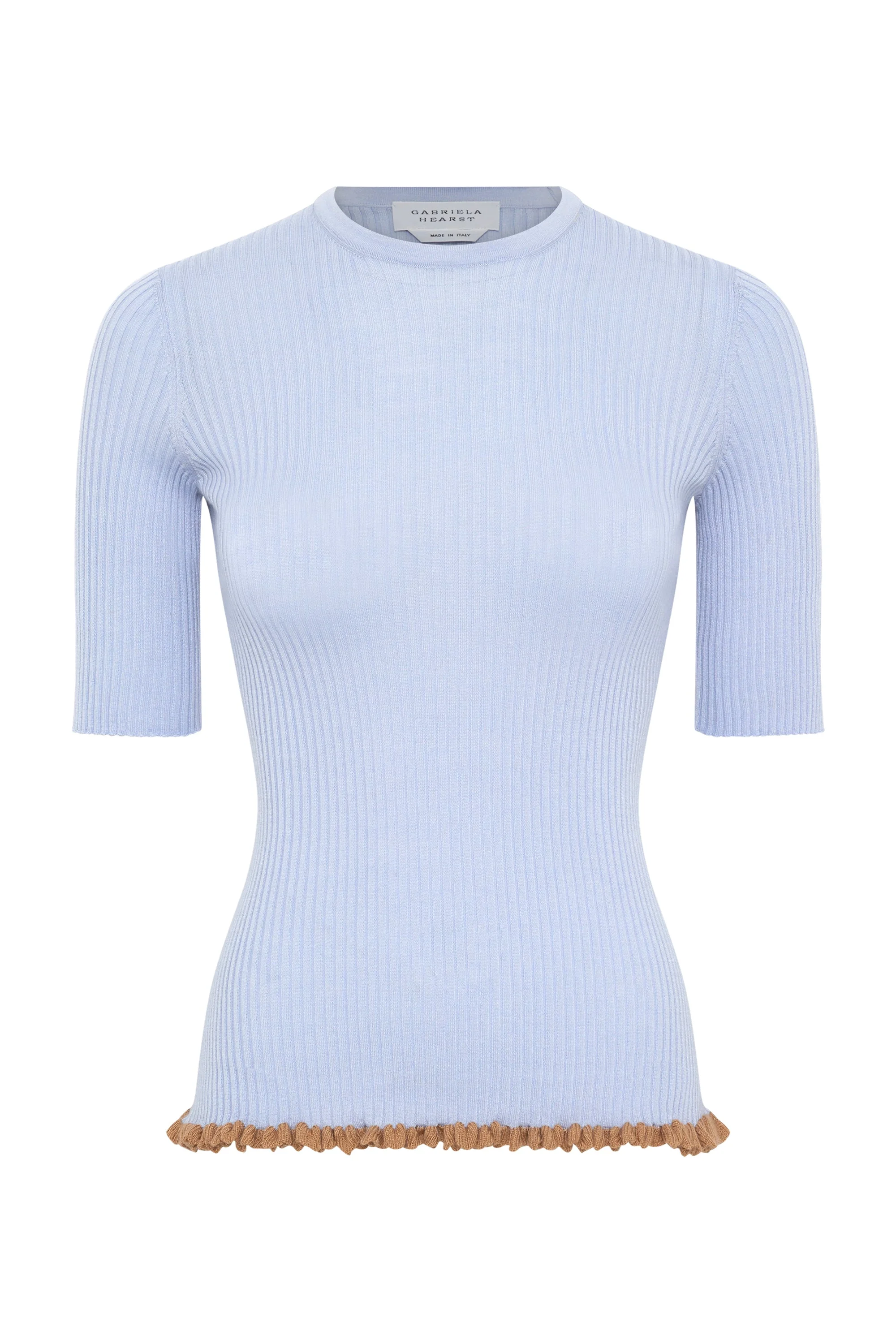 Mireya Knit Top in Halogen Blue Cashmere Silk - 1