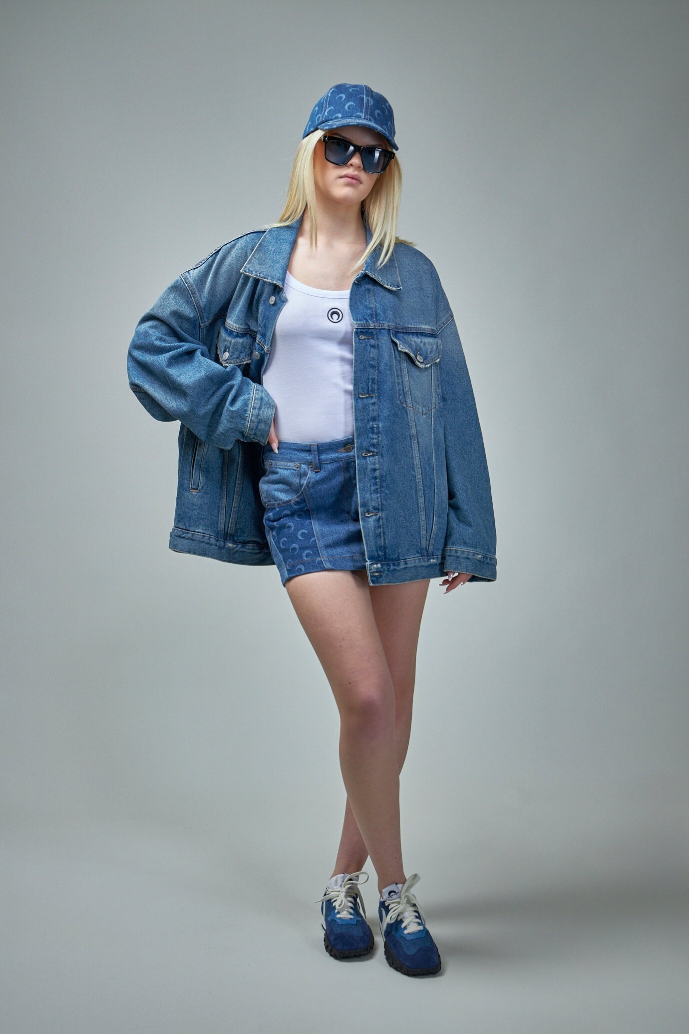 Regenerated Denim Mini Skirt - 2