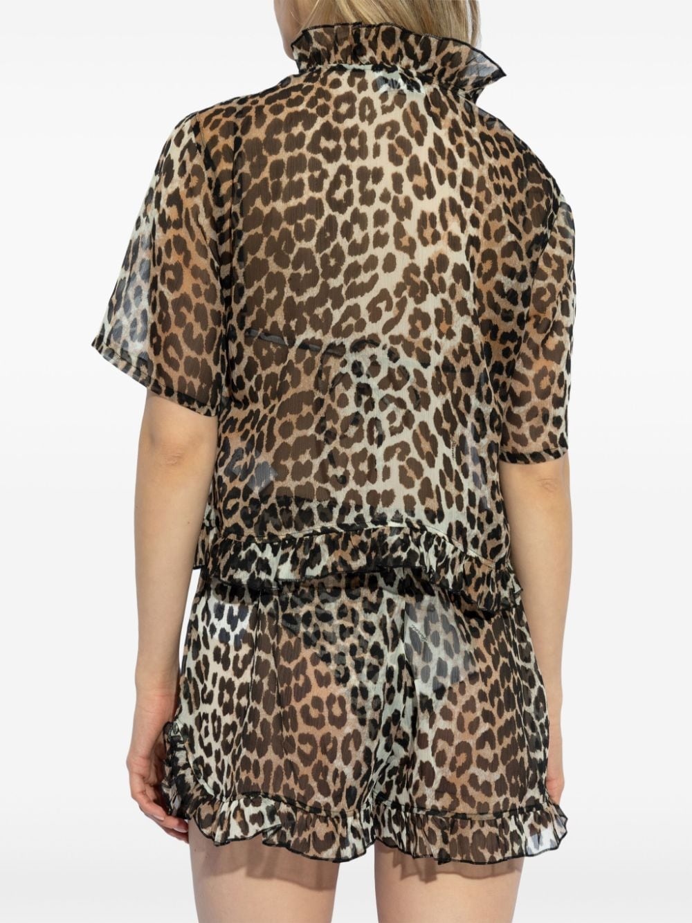 leopard print blouse - 4