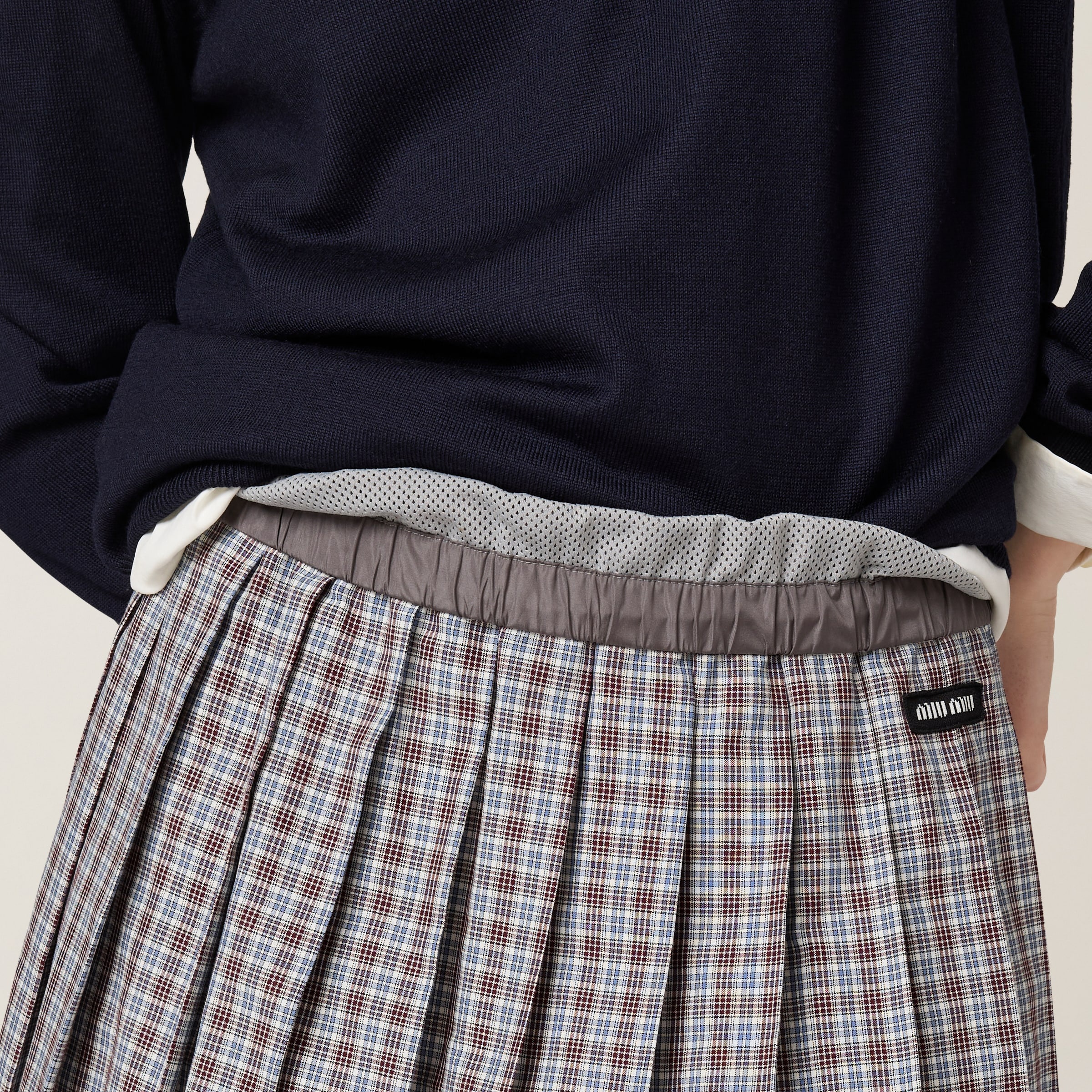 Pleated check skirt - 5