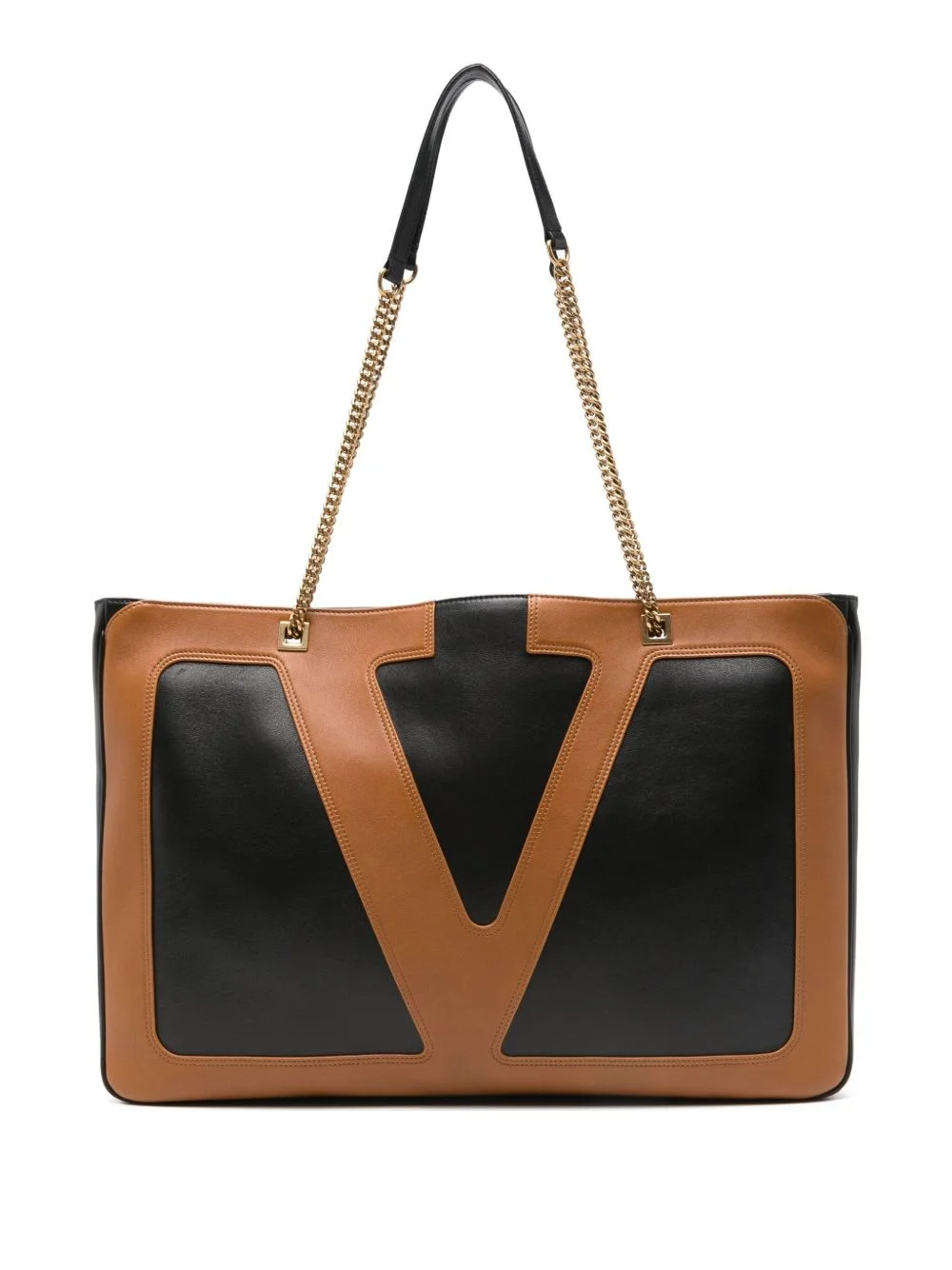 large double-strap logo-detail shoulder bag - 1