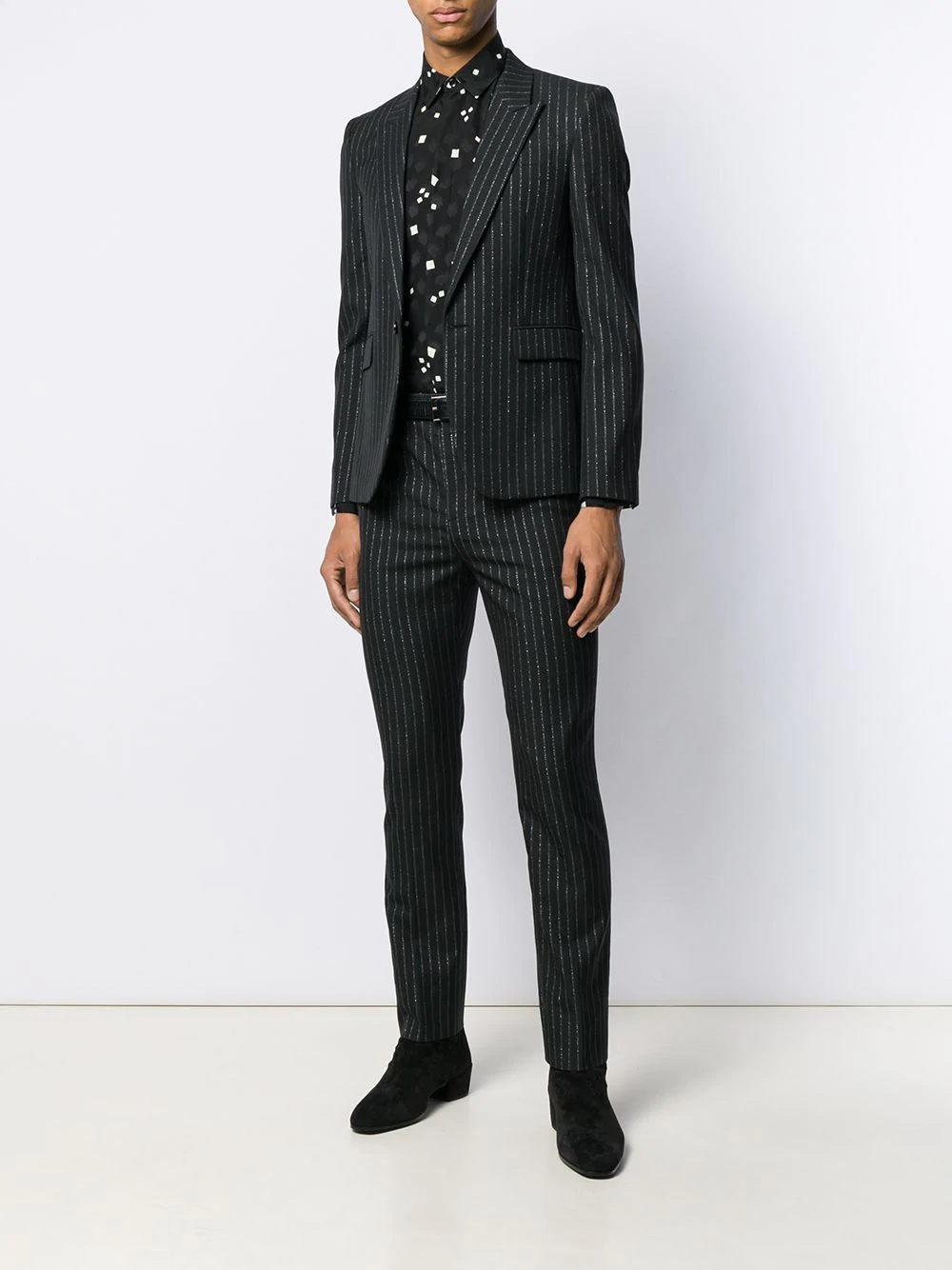 metallic stripes blazer - 2