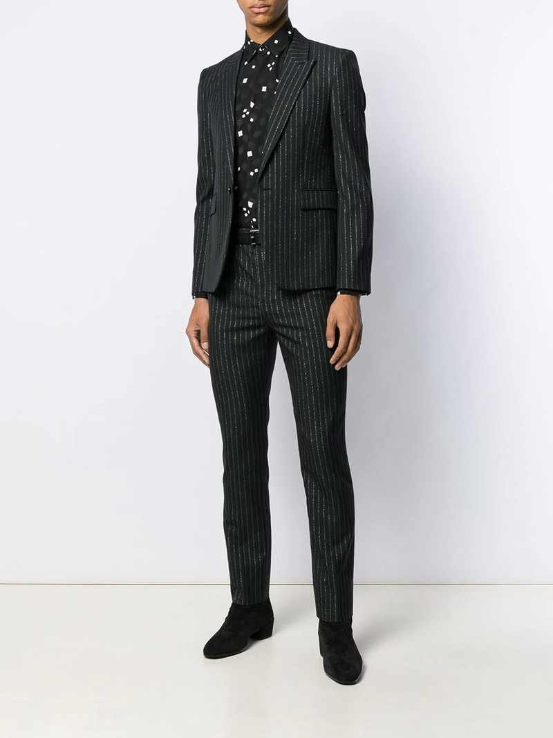 SAINT LAURENT metallic stripes blazer outlook