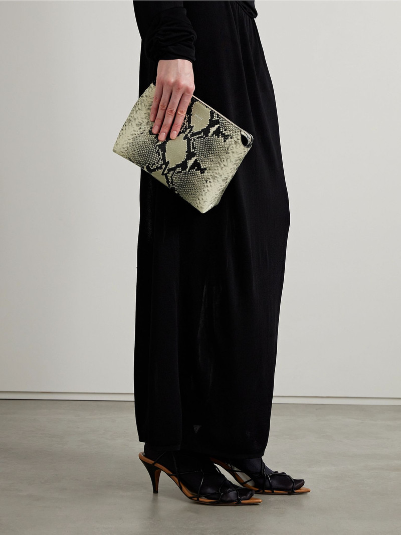 KHAITE Lina medium snake-effect leather shoulder bag Neutral outlook