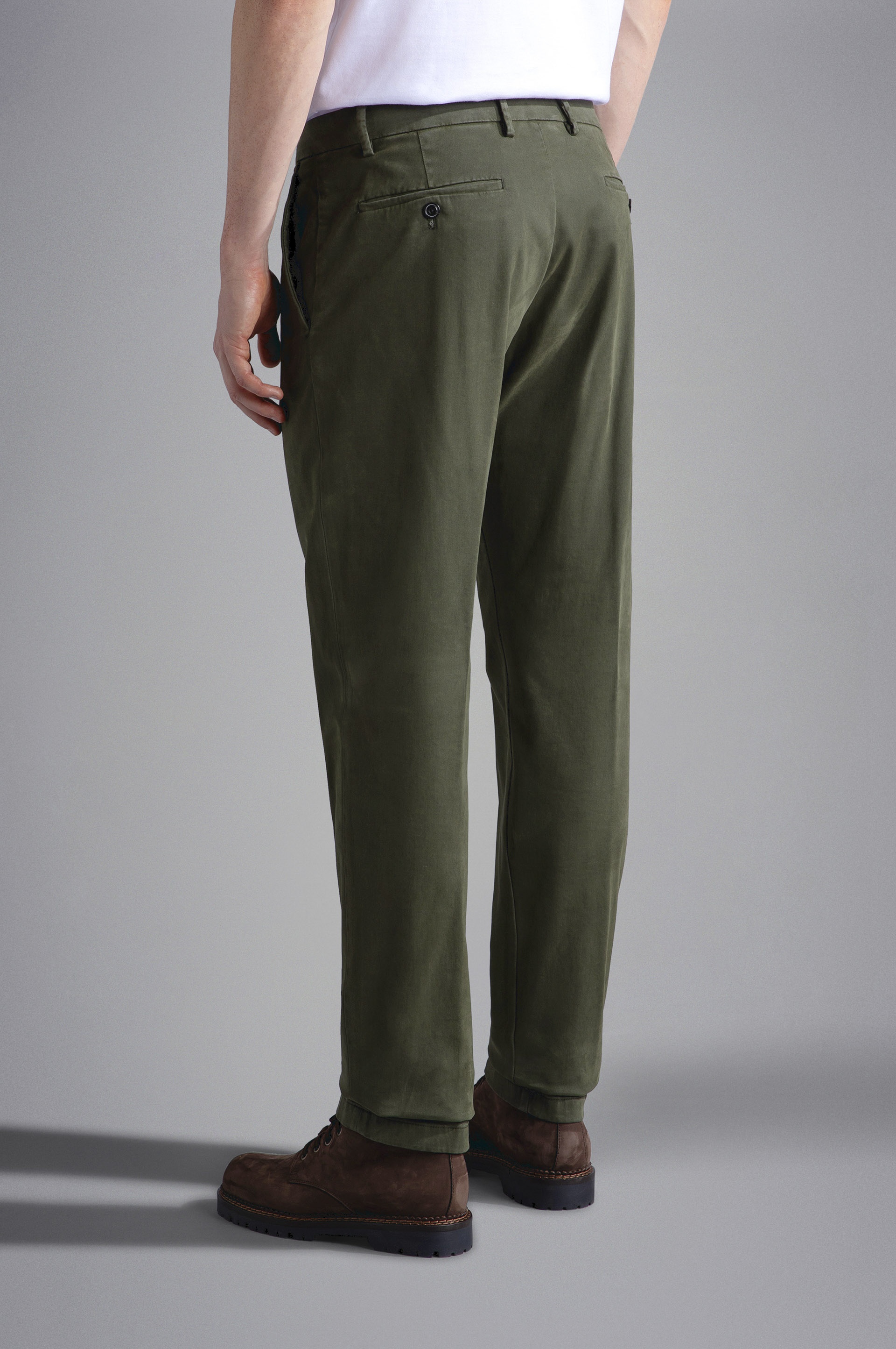 STRETCH COTTON SLIM CHINO TROUSERS - 3