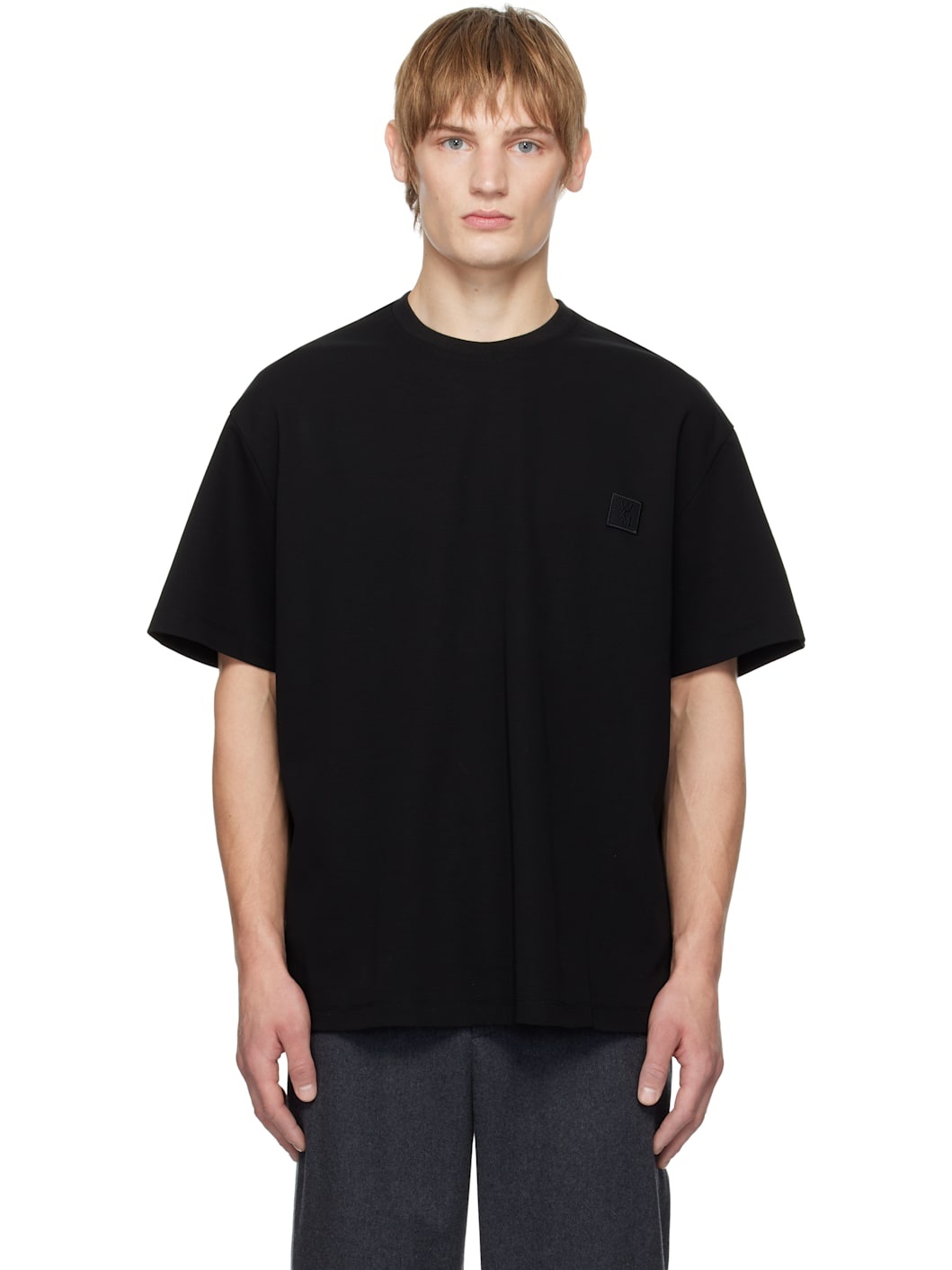 Black Swaying Flower Back Logo T-shirt - 1