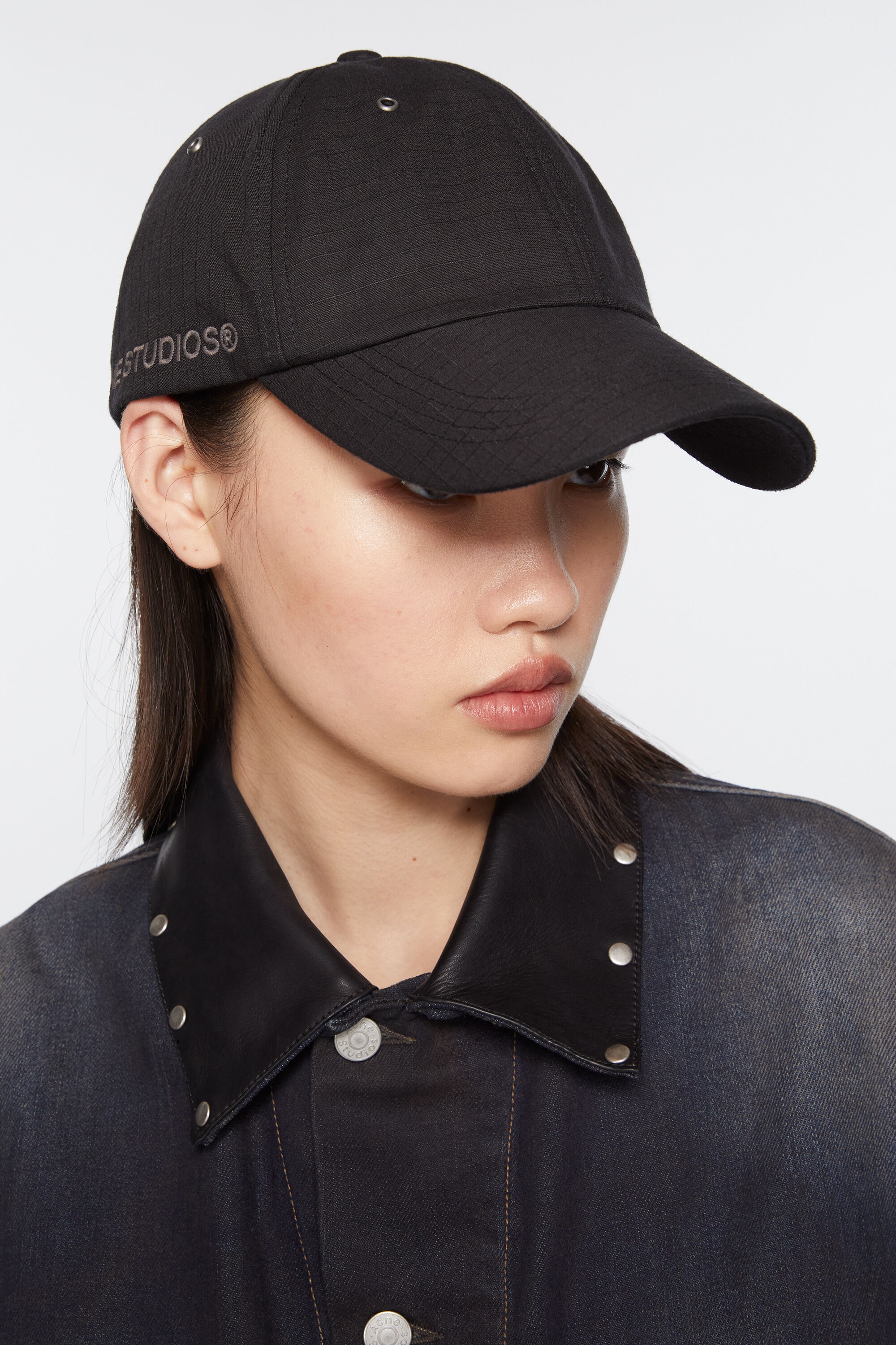 Acne Studios Cotton ripstop cap - Black | REVERSIBLE