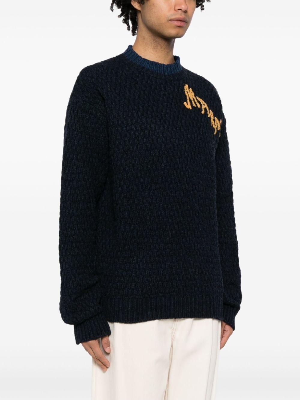 logo-knit crew-neck jumper - 3