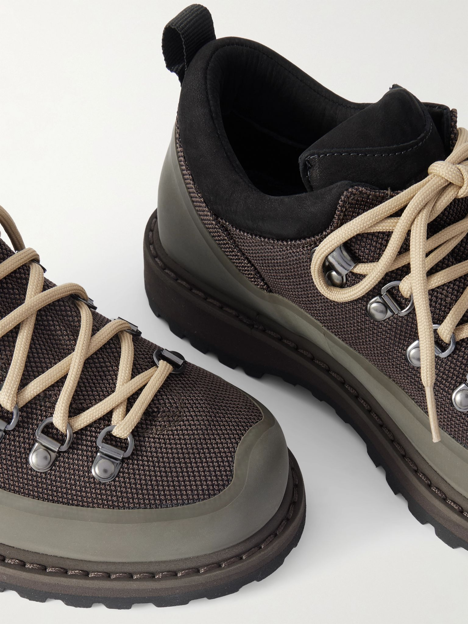 Roccia Basso Sport Rubber and Suede-Trimmed Tech-Shell Hiking Boots Brown - 5