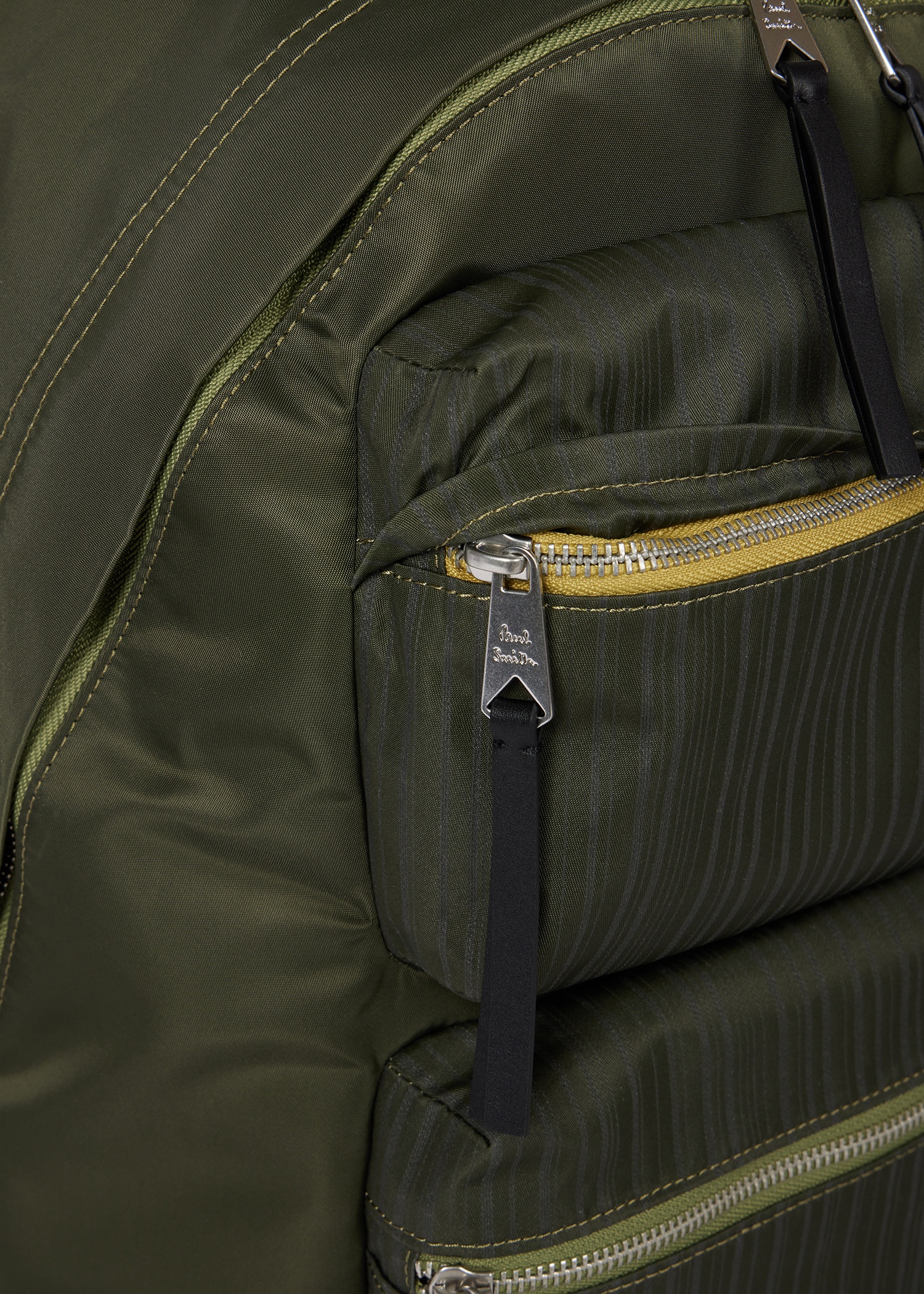 Green 'Laser Stripe' Recycled Nylon Backpack - 5