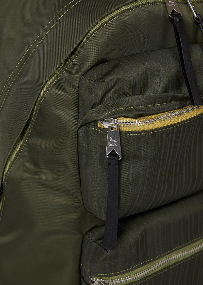 Green 'Laser Stripe' Recycled Nylon Backpack 5