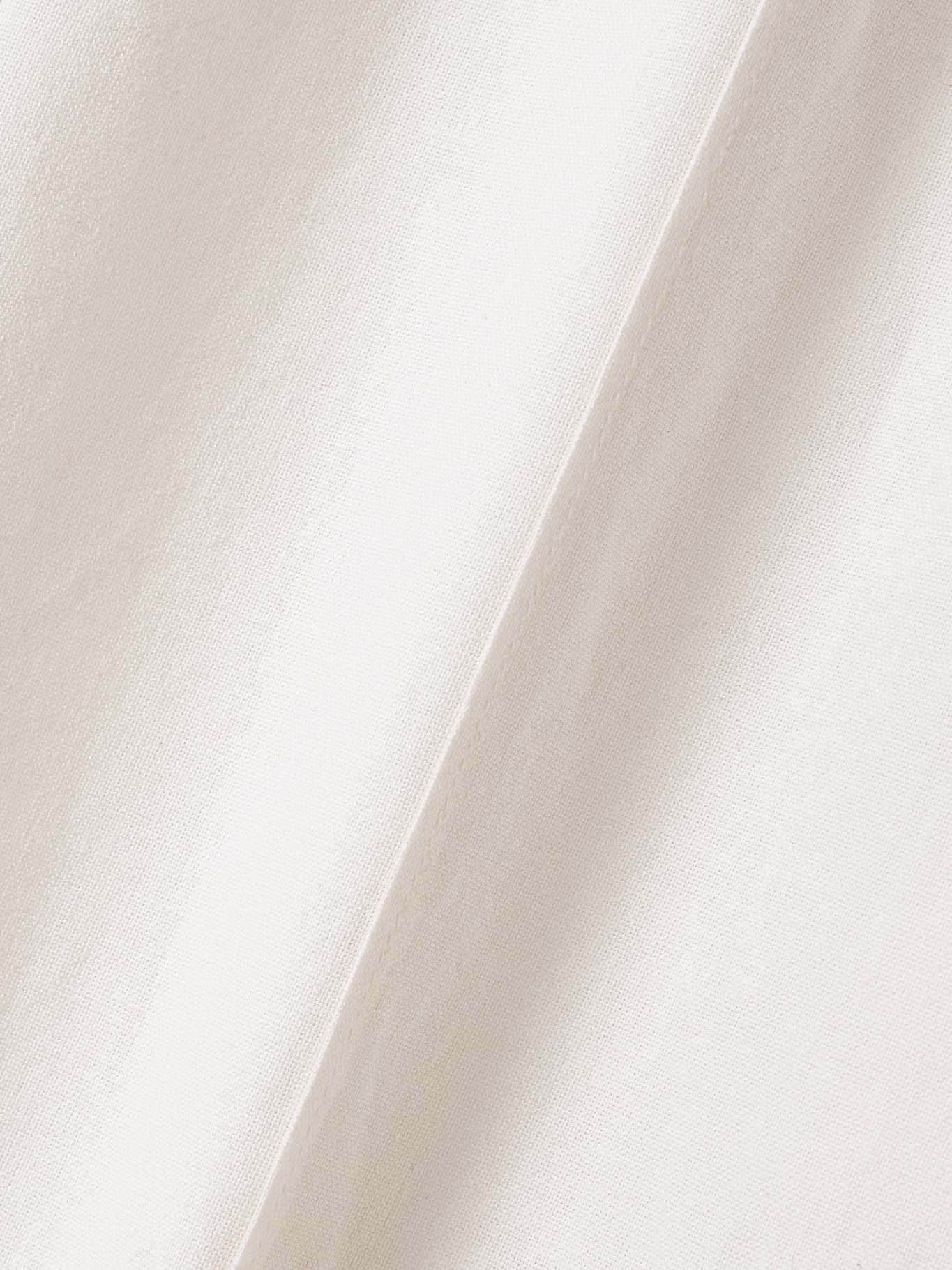 Shai cutout button-detailed cotton and linen-blend wide-leg pants Ivory - 5