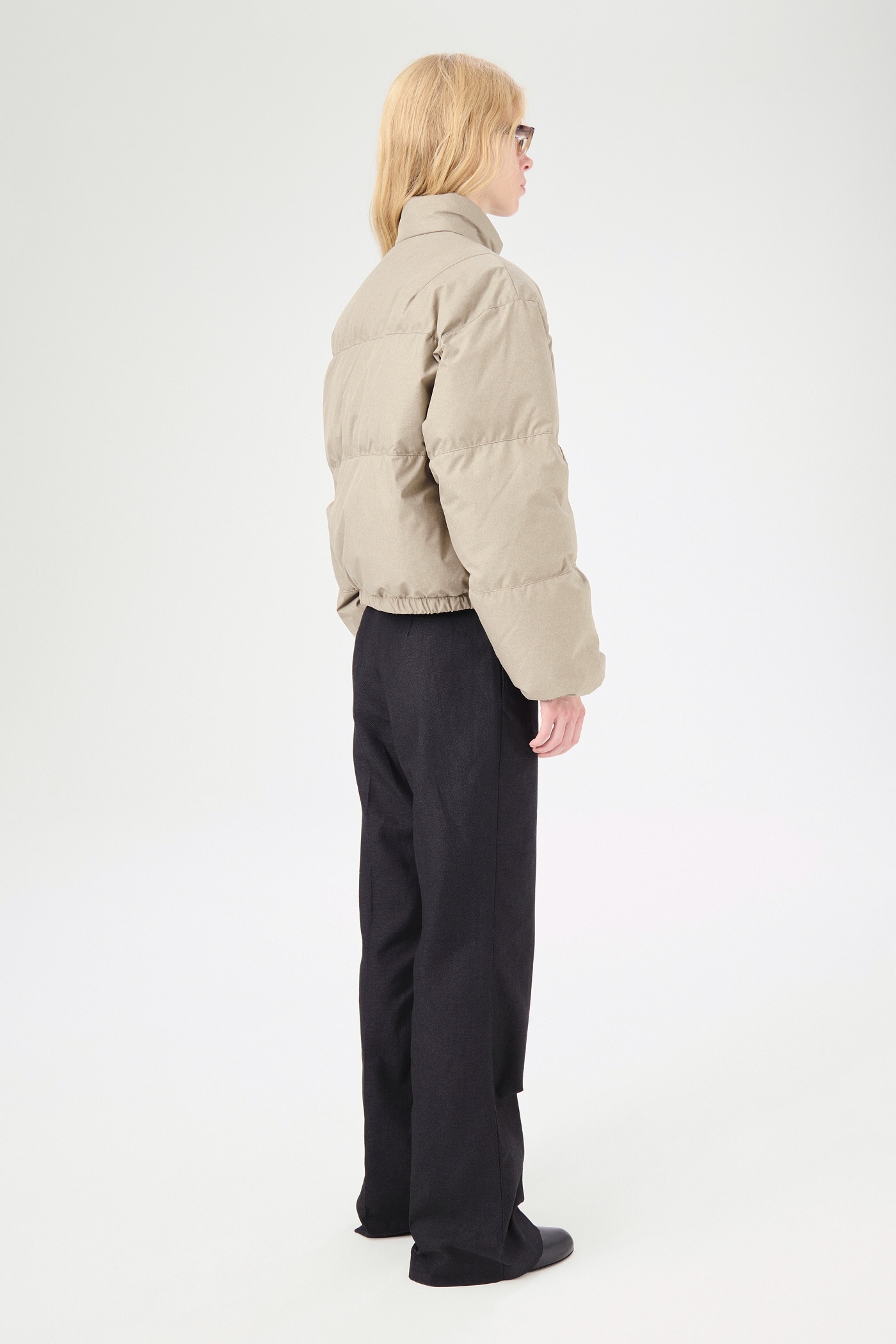 Cropped Inhale Puffa Doubleganger Beige Mel Nylon - 5