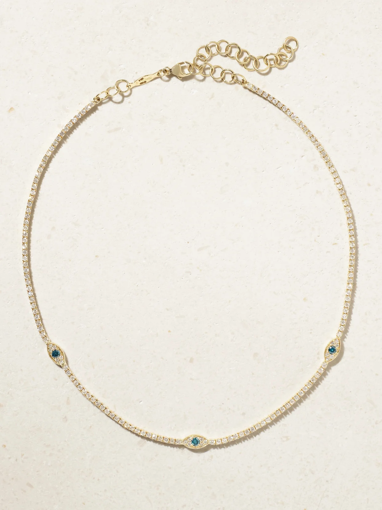 Twiggy 14-karat Gold, Diamond And Sapphire Necklace - 1